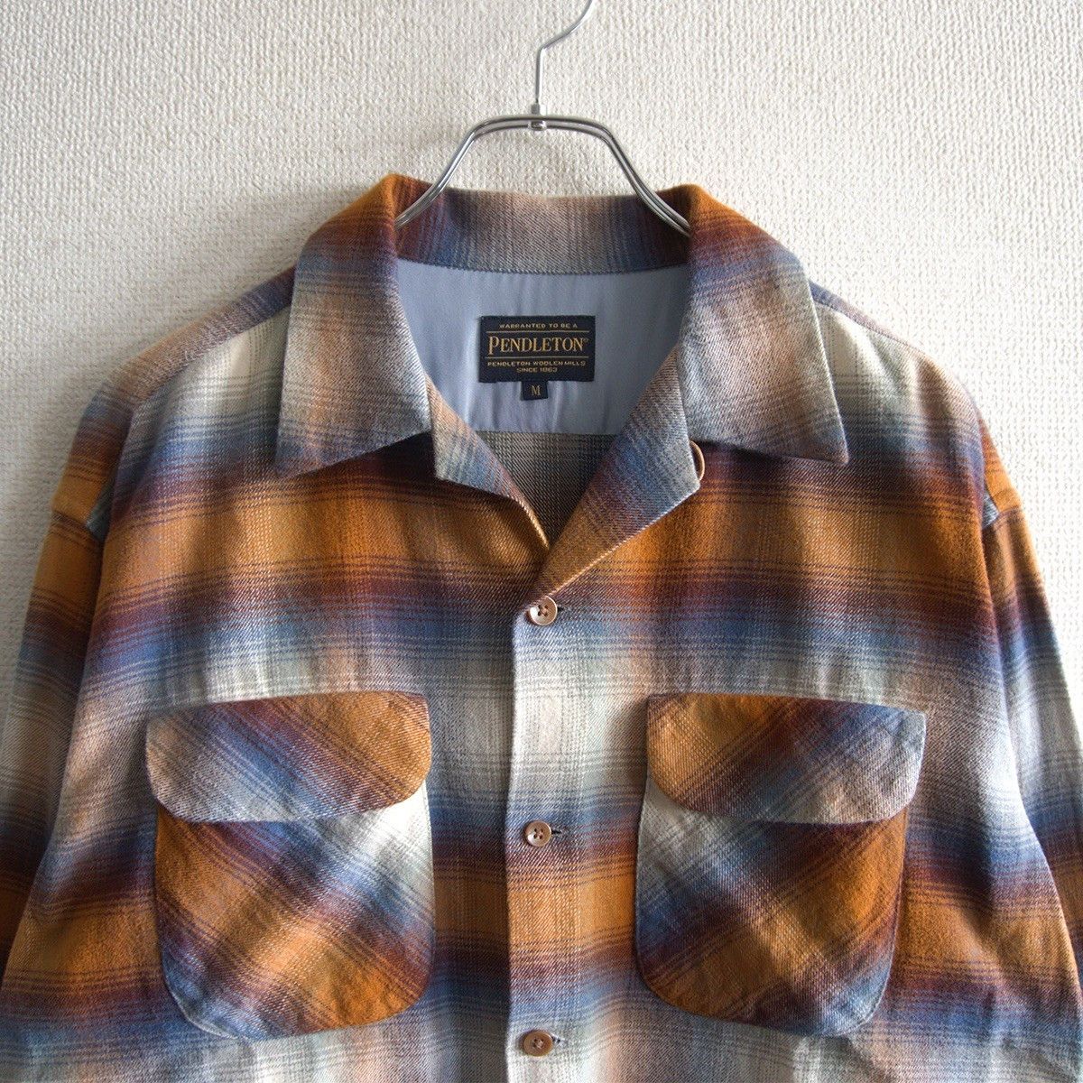 Pendleton PENDLETON Open Collar Cotton Ombre Boxy Shirt Size M Size US M / EU 48-50 / 2 - 3 Thumbnail