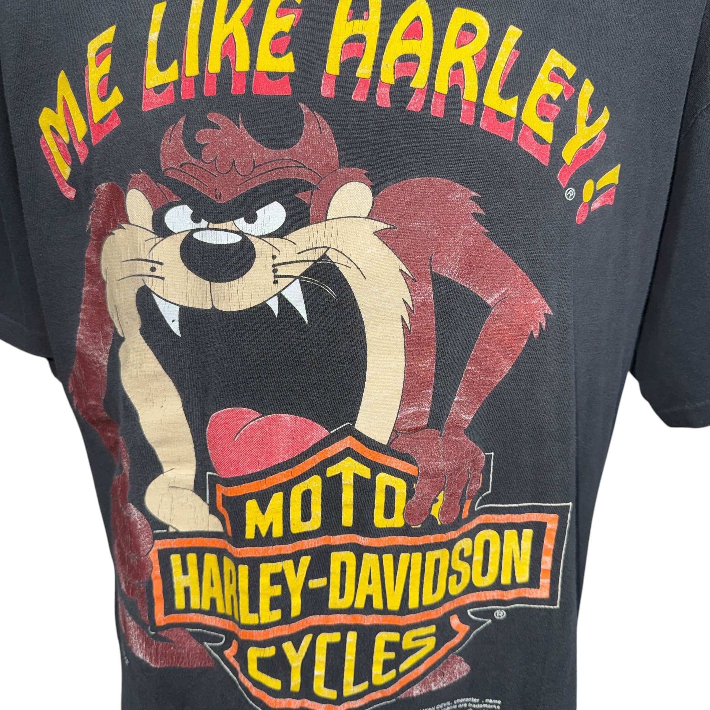 Harley Davidson HARLEY-DAVIDSON 90s Vintage Taz Devil Double Sided Size L Size US L / EU 52-54 / 3 - 8 Thumbnail