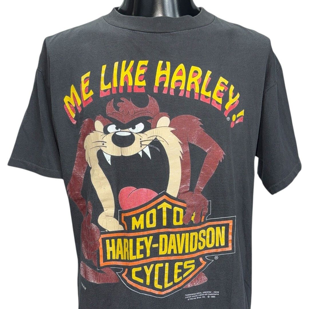 Harley Davidson HARLEY-DAVIDSON 90s Vintage Taz Devil Double Sided Size L Size US L / EU 52-54 / 3 - 3 Thumbnail