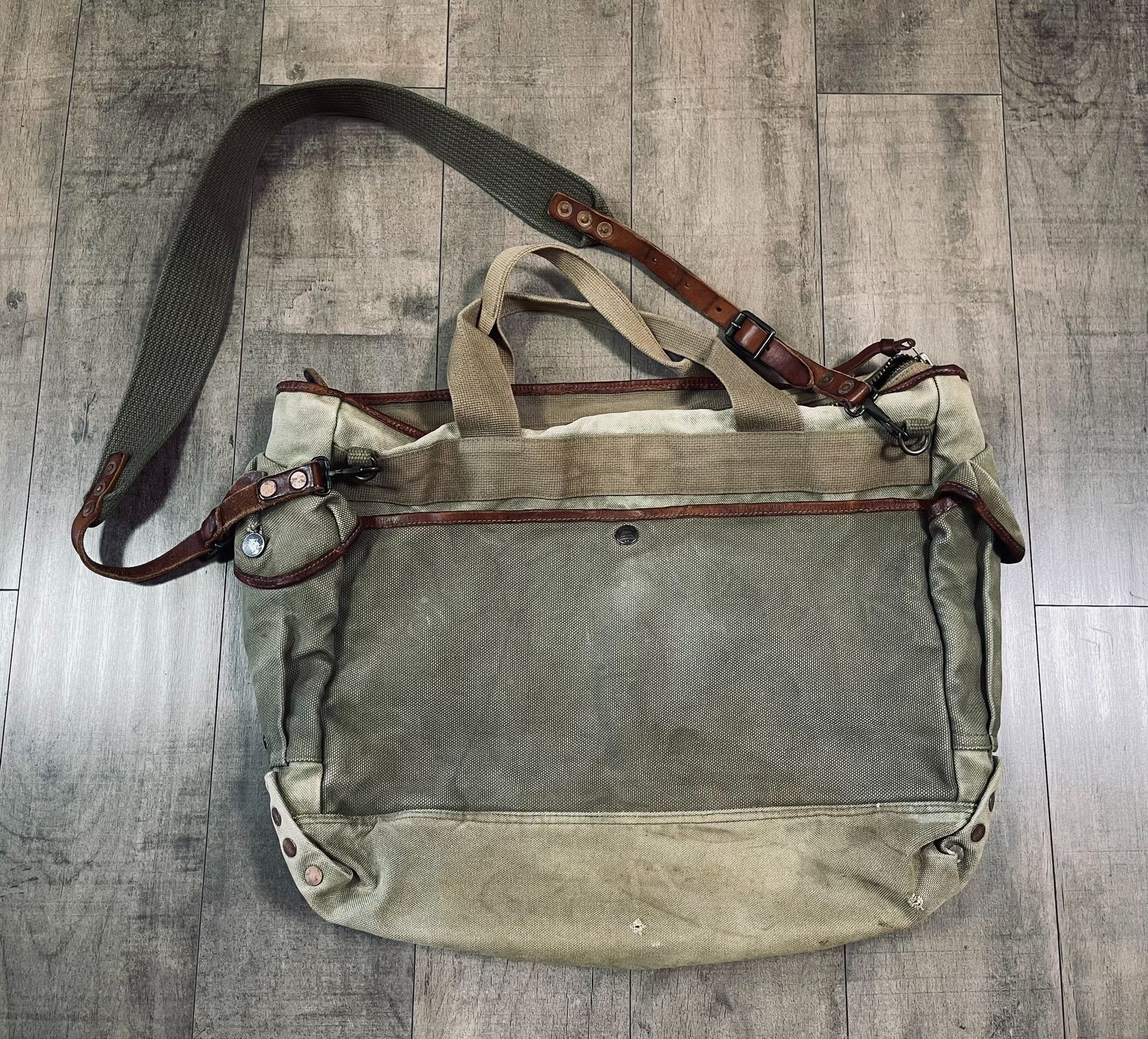 RRL Ralph Lauren RRL Canvas Leather Trim Shoulder Bag Size ONE SIZE - 2 Thumbnail