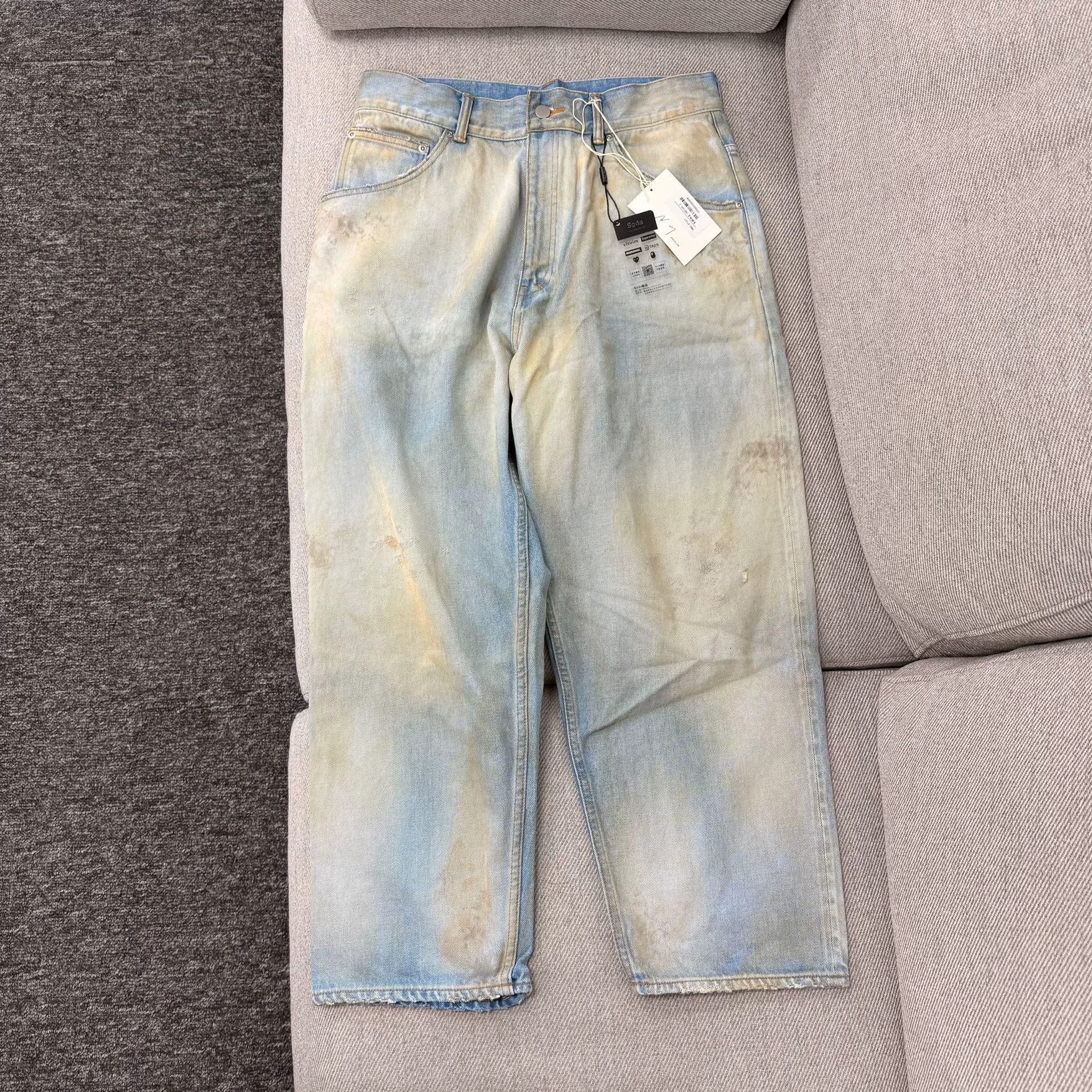 ANACHRONORM Ancellm Distressed Selvedge Tapered Jeans Size US 26 / EU 42 - 2 Thumbnail