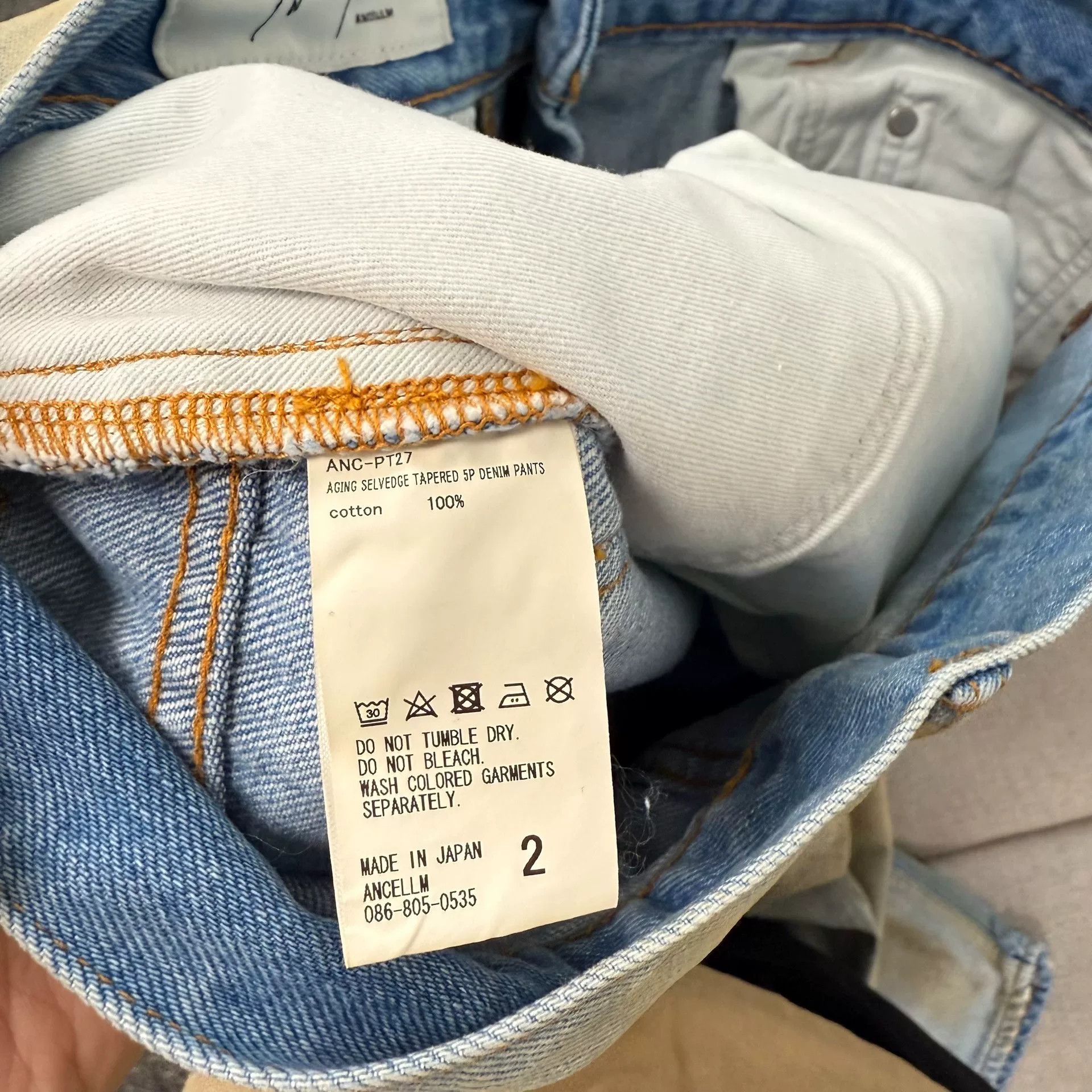 ANACHRONORM Ancellm Distressed Selvedge Tapered Jeans Size US 26 / EU 42 - 5 Thumbnail