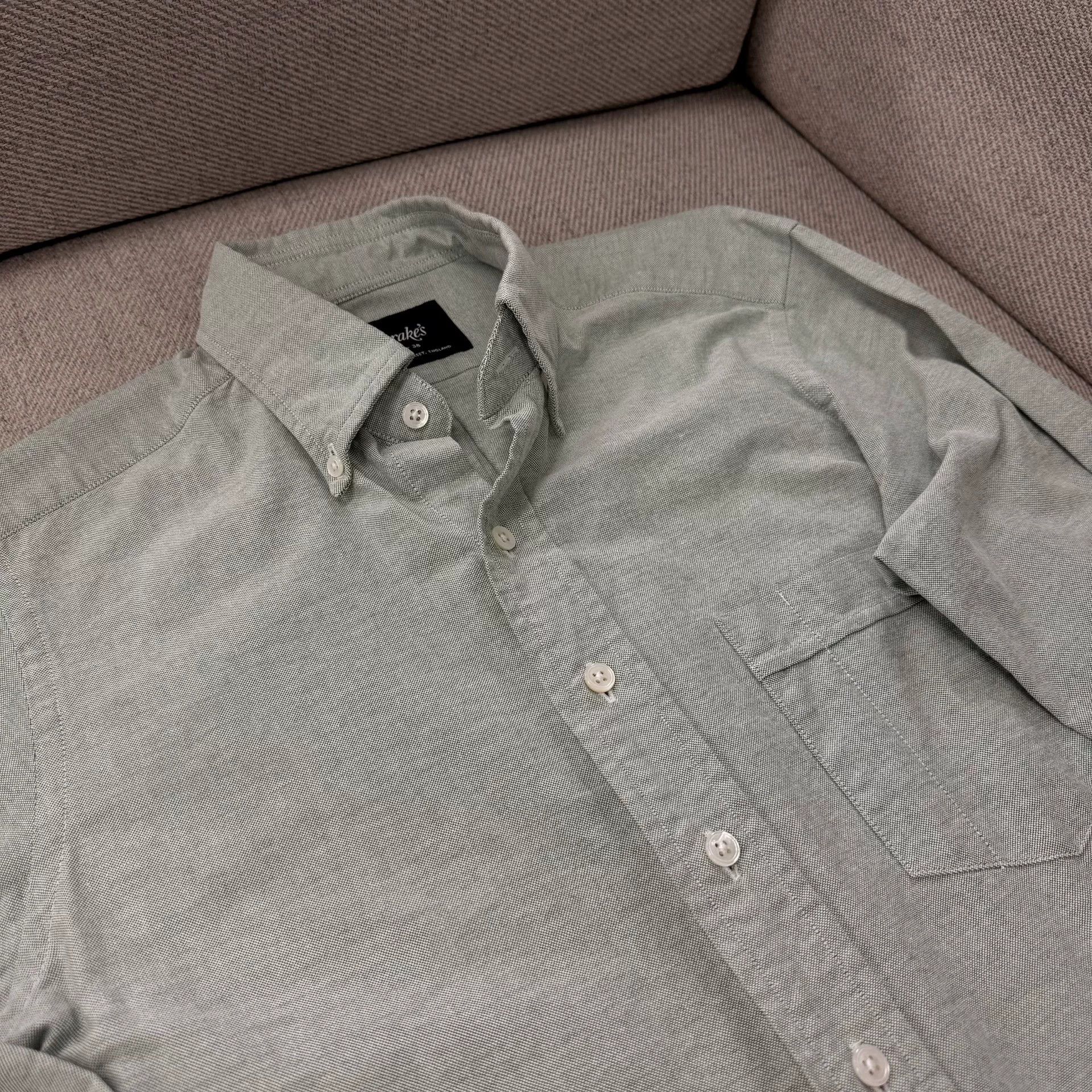 Drake's Drake's Green Oxford Button-Down Shirt Size US M / EU 48-50 / 2 - 3 Thumbnail