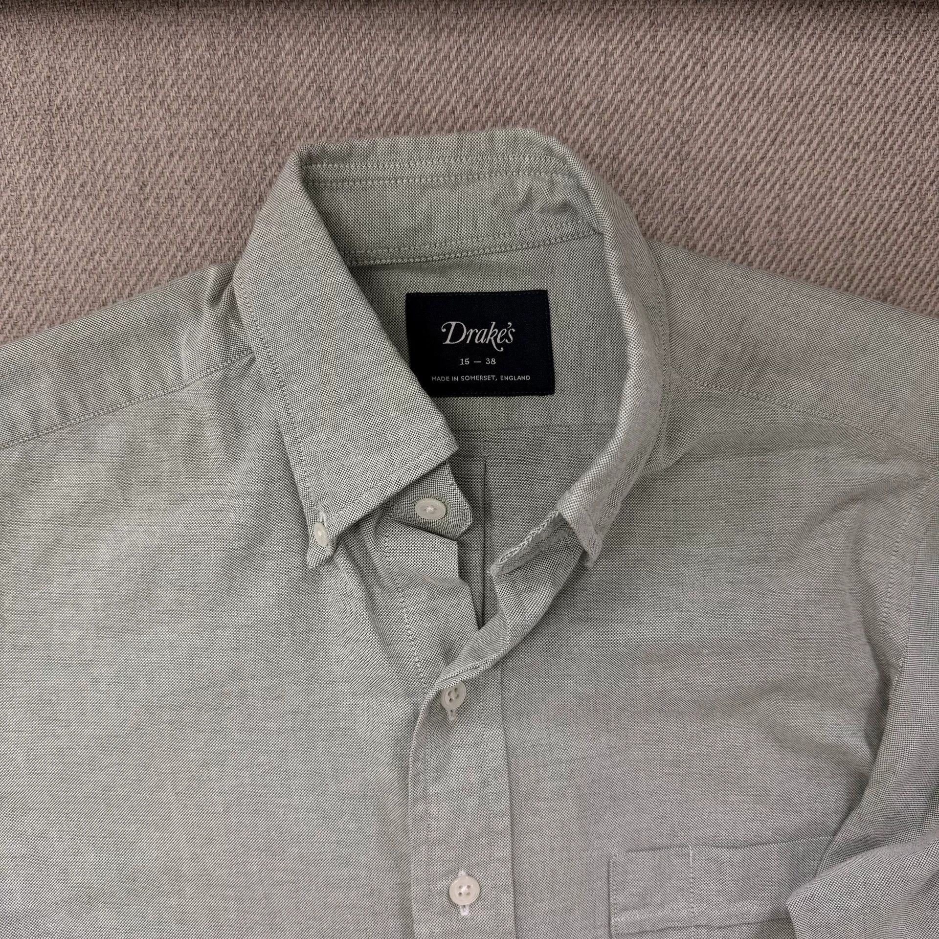 Drake's Drake's Green Oxford Button-Down Shirt Size US M / EU 48-50 / 2 - 2 Thumbnail