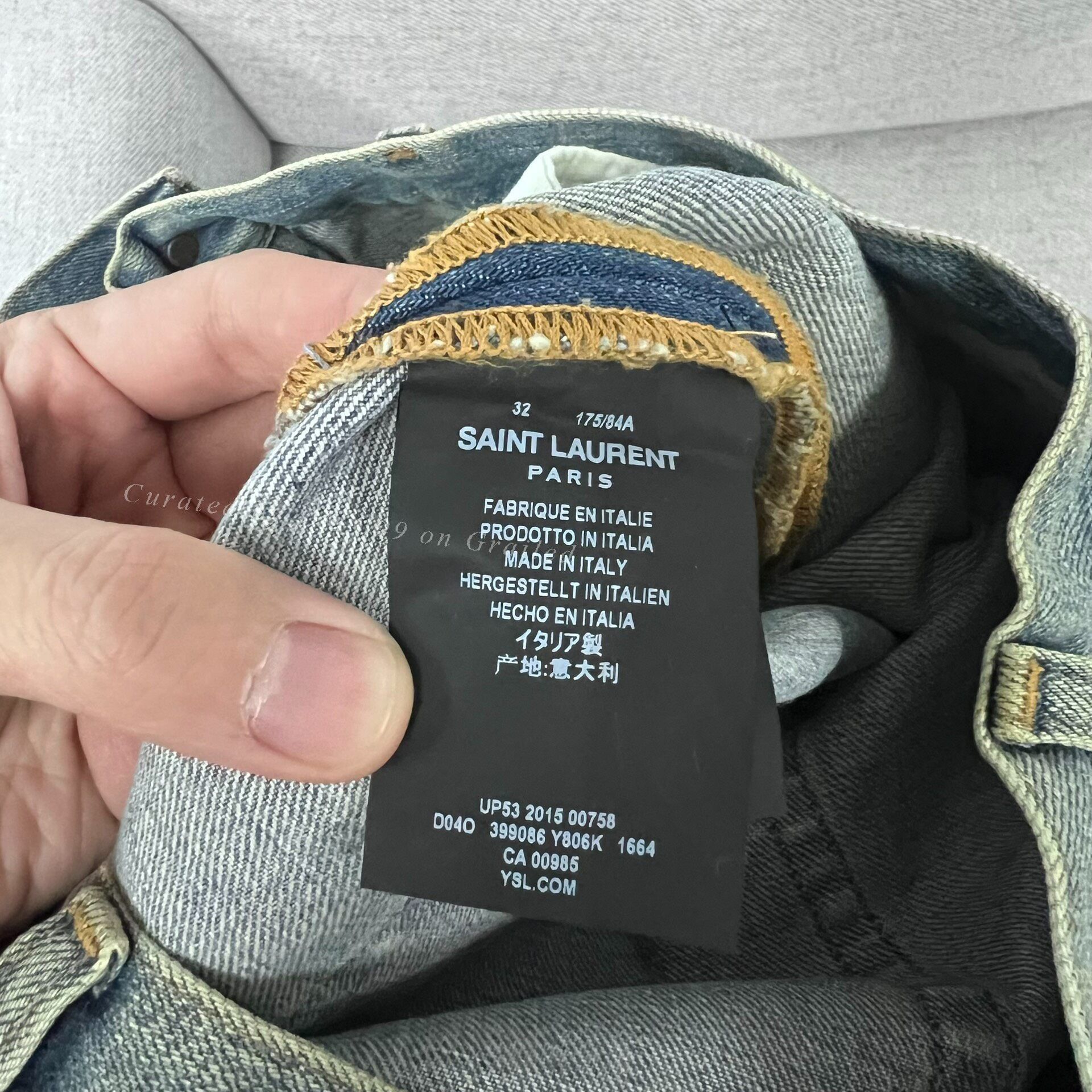 Saint Laurent Paris Saint Laurent 15FW Slash Distressed Jeans Size US 34 / EU 50 - 4 Thumbnail