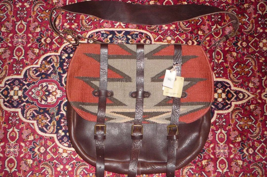 RRL Ralph Lauren RRL Vintage Italian Wool Leather Messenger Bag Size ONE SIZE - 2 Thumbnail