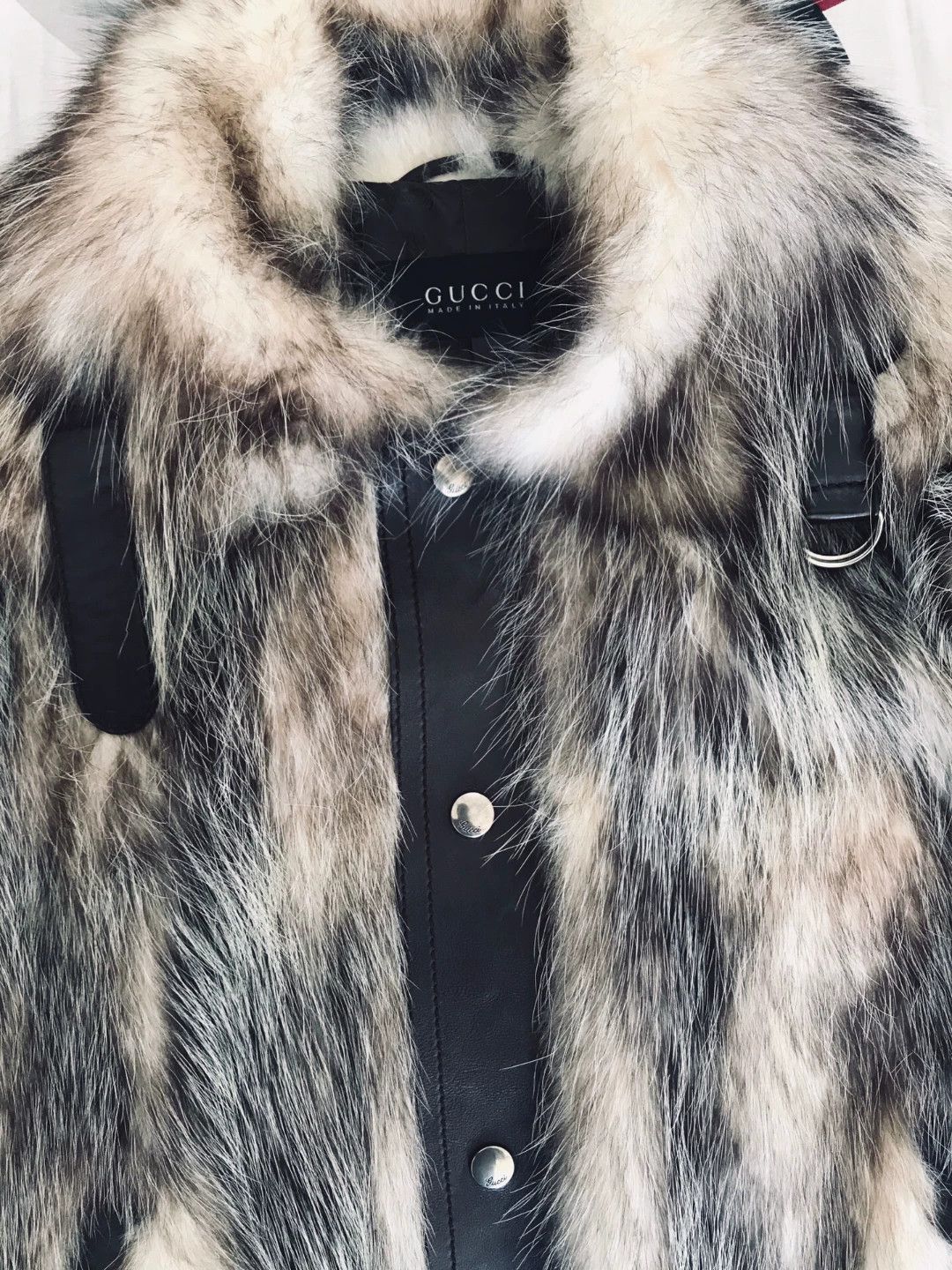 Gucci Gucci Discontinued Striped Leather Fur Jacket Size US XL / EU 56 / 4 - 5 Thumbnail