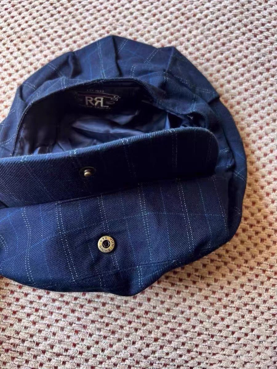RRL Ralph Lauren RRL Blue Plaid Newsboy Cap Size ONE SIZE - 3 Thumbnail