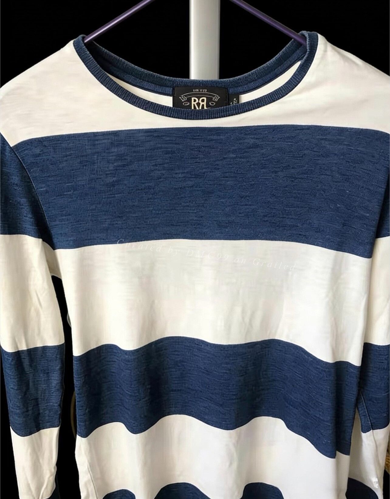 RRL Ralph Lauren RRL Indigo Wide Stripe T-Shirt Size US S / EU 44-46 / 1 - 3 Thumbnail