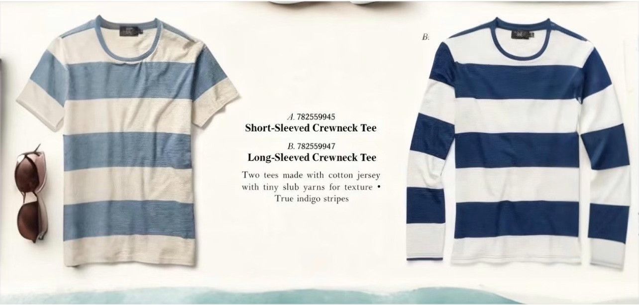 RRL Ralph Lauren RRL Indigo Wide Stripe T-Shirt Size US S / EU 44-46 / 1 - 2 Thumbnail