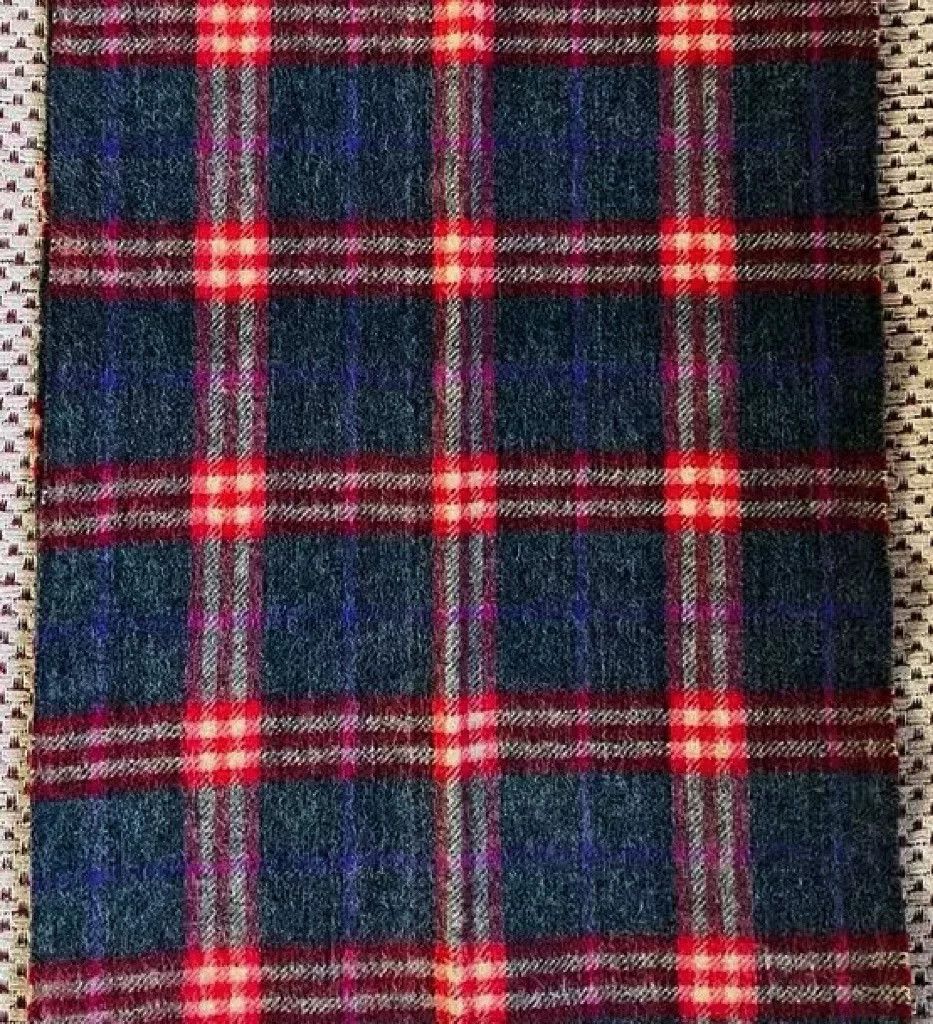 Other Navy Red Check Wool Scottish Scarf Size ONE SIZE - 6 Thumbnail