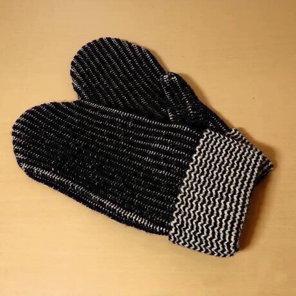 RRL Ralph Lauren RRL Black White Striped Knit Gloves Size ONE SIZE - 3 Thumbnail