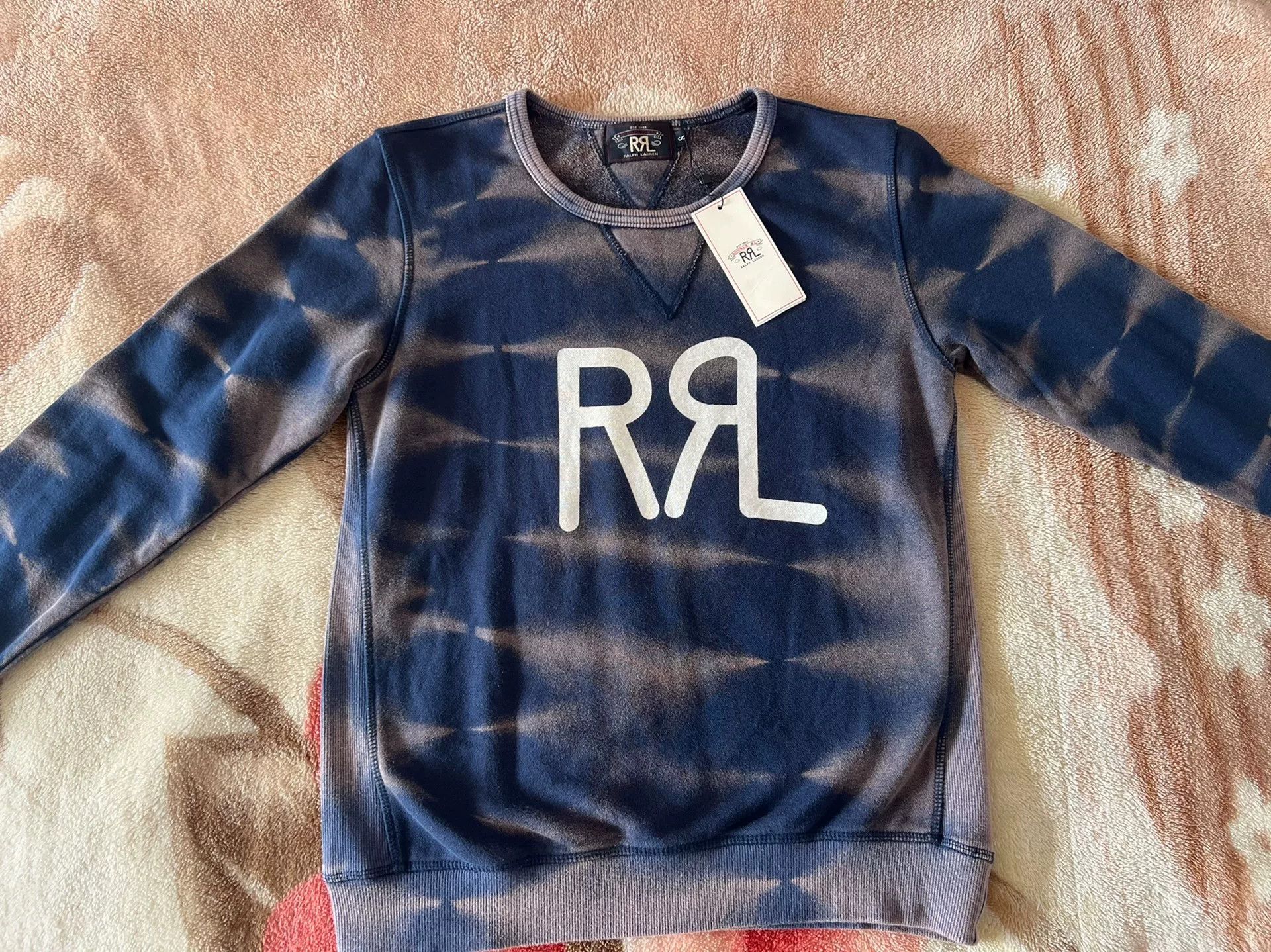RRL Ralph Lauren RRL Blue Tie-Dye Sweatshirt Size US S / EU 44-46 / 1 - 2 Thumbnail