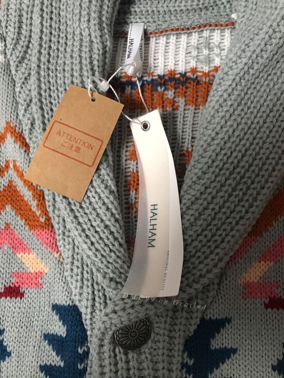 Halmanera HALHAM Retro Ethnic V-Neck Cardigan Size US M / EU 48-50 / 2 - 2 Thumbnail