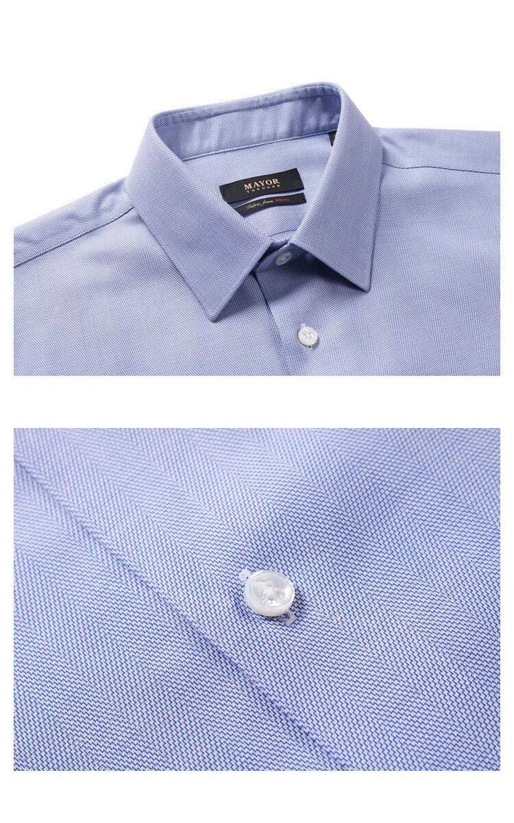 Other MAYOR ALBINI High-Count Cotton Herringbone Non-Iron Long-Sleeve Shirt Size US S / EU 44-46 / 1 - 2 Thumbnail