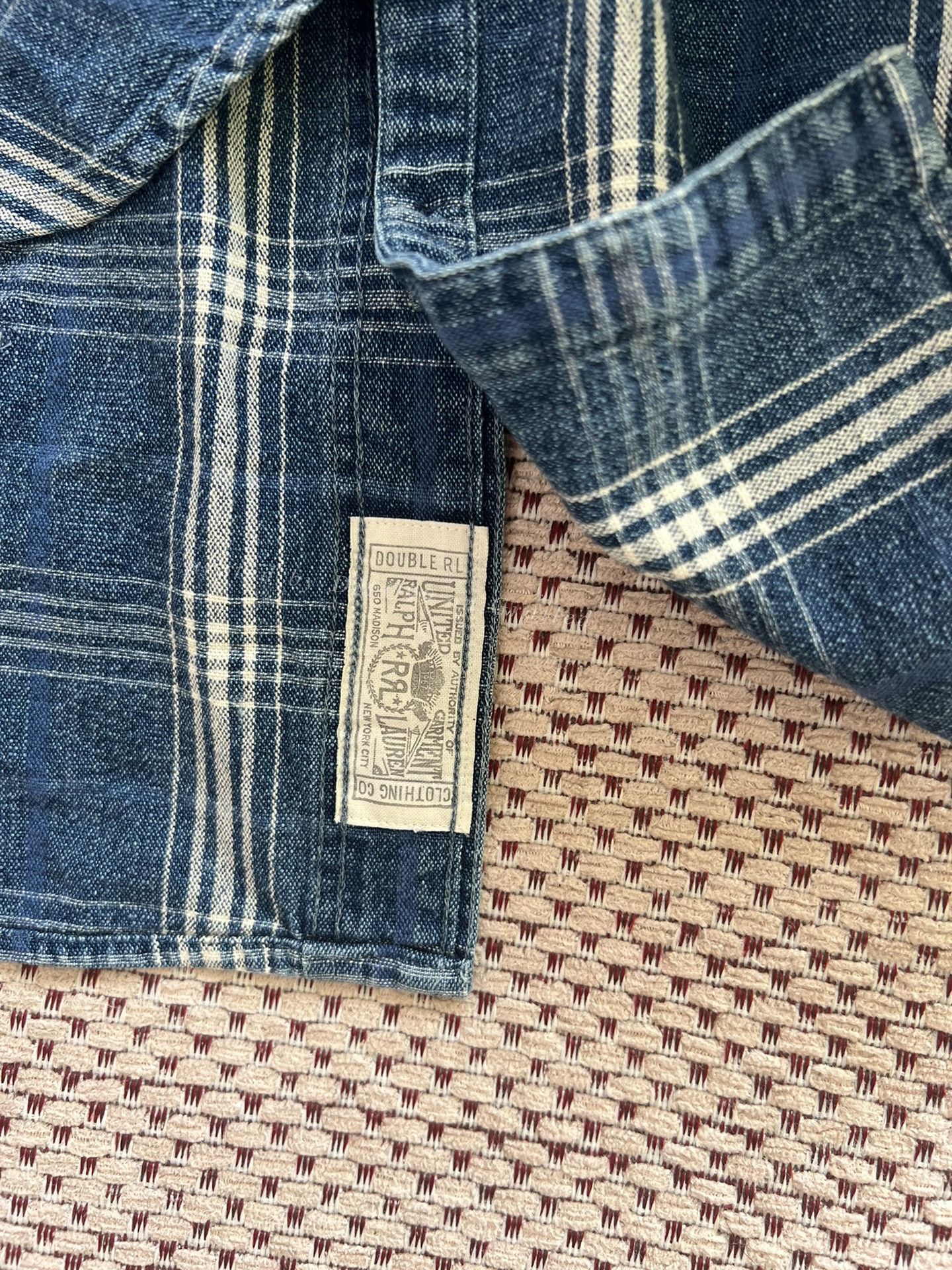 RRL Ralph Lauren RRL Indigo Check Shirt (Vintage S) Size US S / EU 44-46 / 1 - 6 Thumbnail