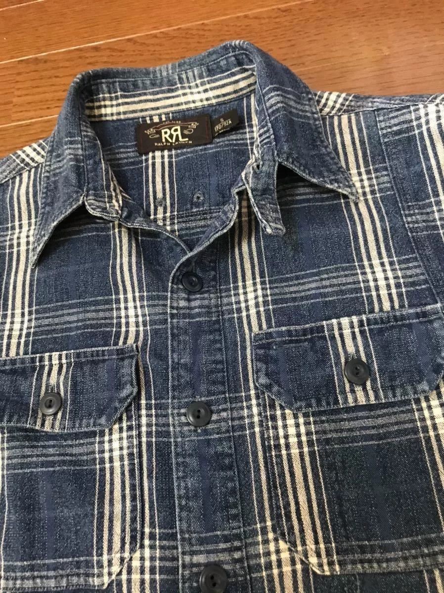 RRL Ralph Lauren RRL Indigo Check Shirt (Vintage S) Size US S / EU 44-46 / 1 - 2 Thumbnail