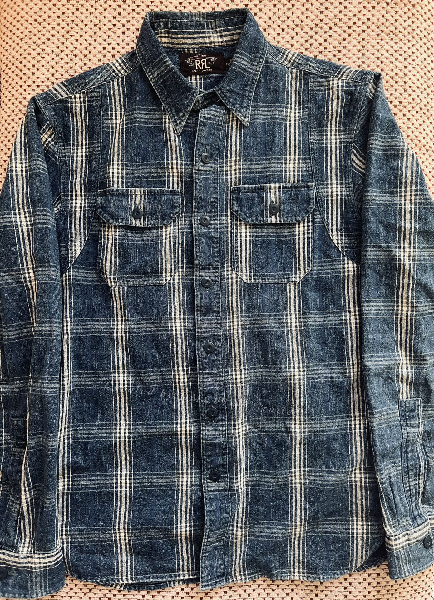 RRL Ralph Lauren RRL Indigo Check Shirt (Vintage S) Size US S / EU 44-46 / 1 - 5 Thumbnail