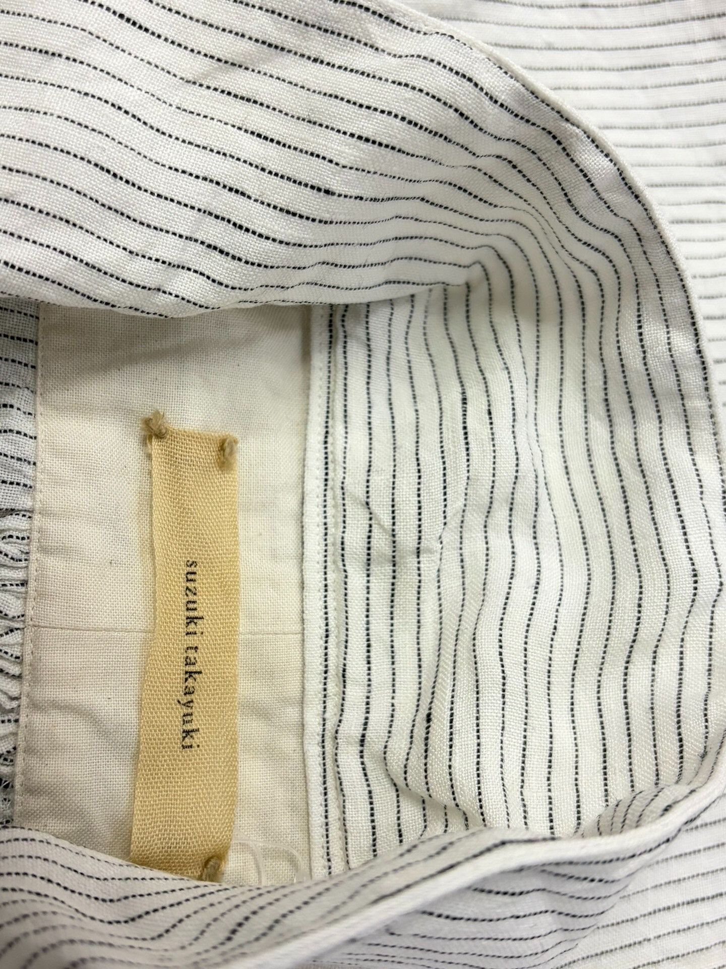 KIJIMA TAKAYUKI Suzuki Takayuki Linen Stripe Long Shirt Size US XS / EU 42 / 0 - 6 Thumbnail