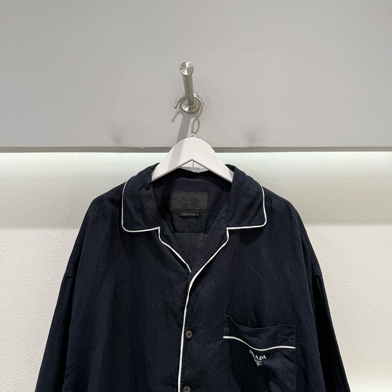 Prada Linen Button-Up Shirt in Deep Blue Size US L / EU 52-54 / 3 - 5 Thumbnail