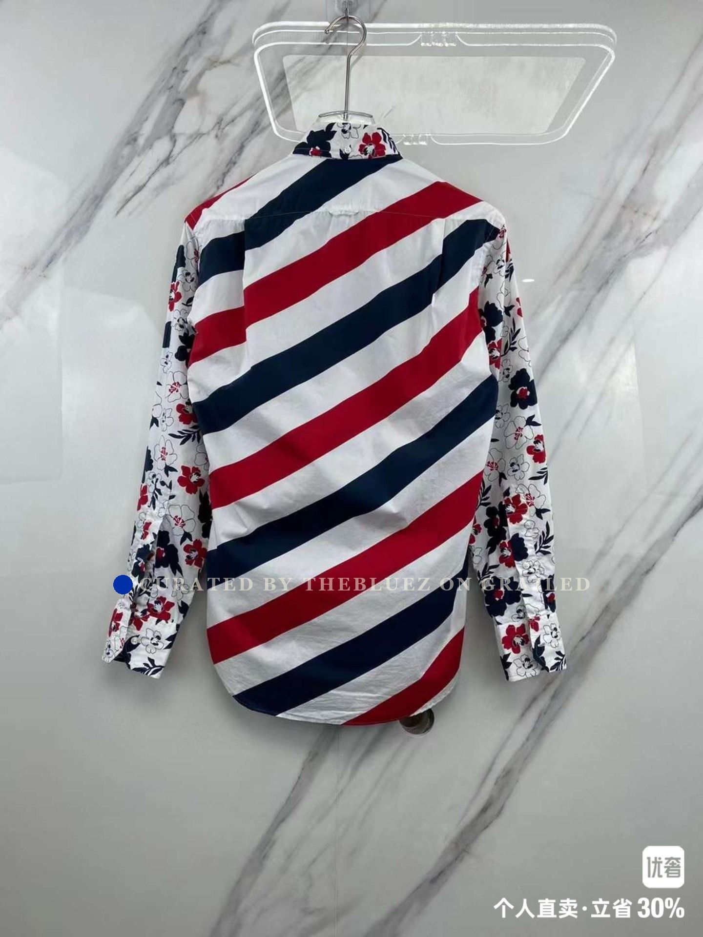 Thom Browne Tom Brown Floral Stripe Classic Top Size US S / EU 44-46 / 1 - 2 Thumbnail
