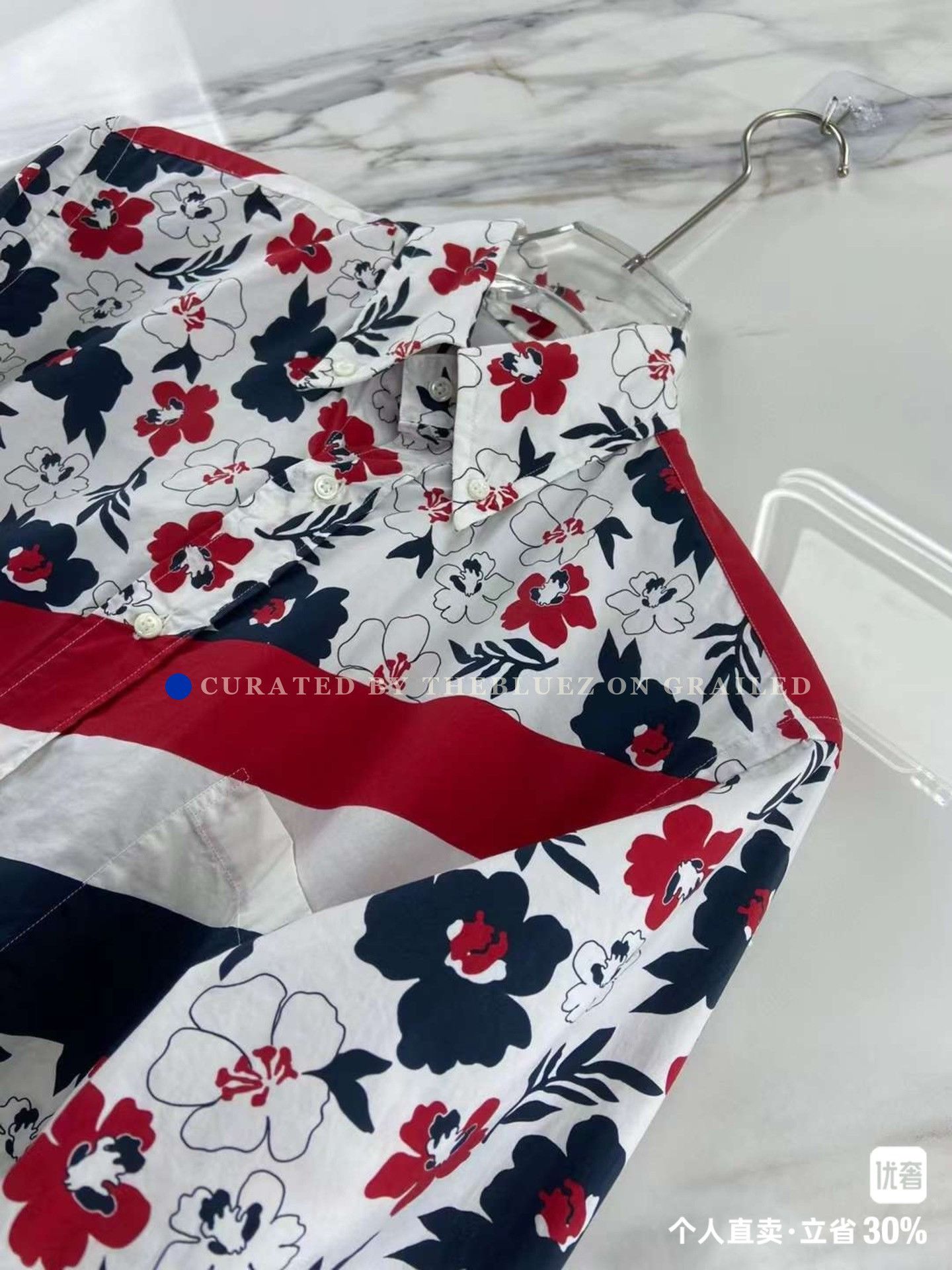 Thom Browne Tom Brown Floral Stripe Classic Top Size US S / EU 44-46 / 1 - 3 Thumbnail
