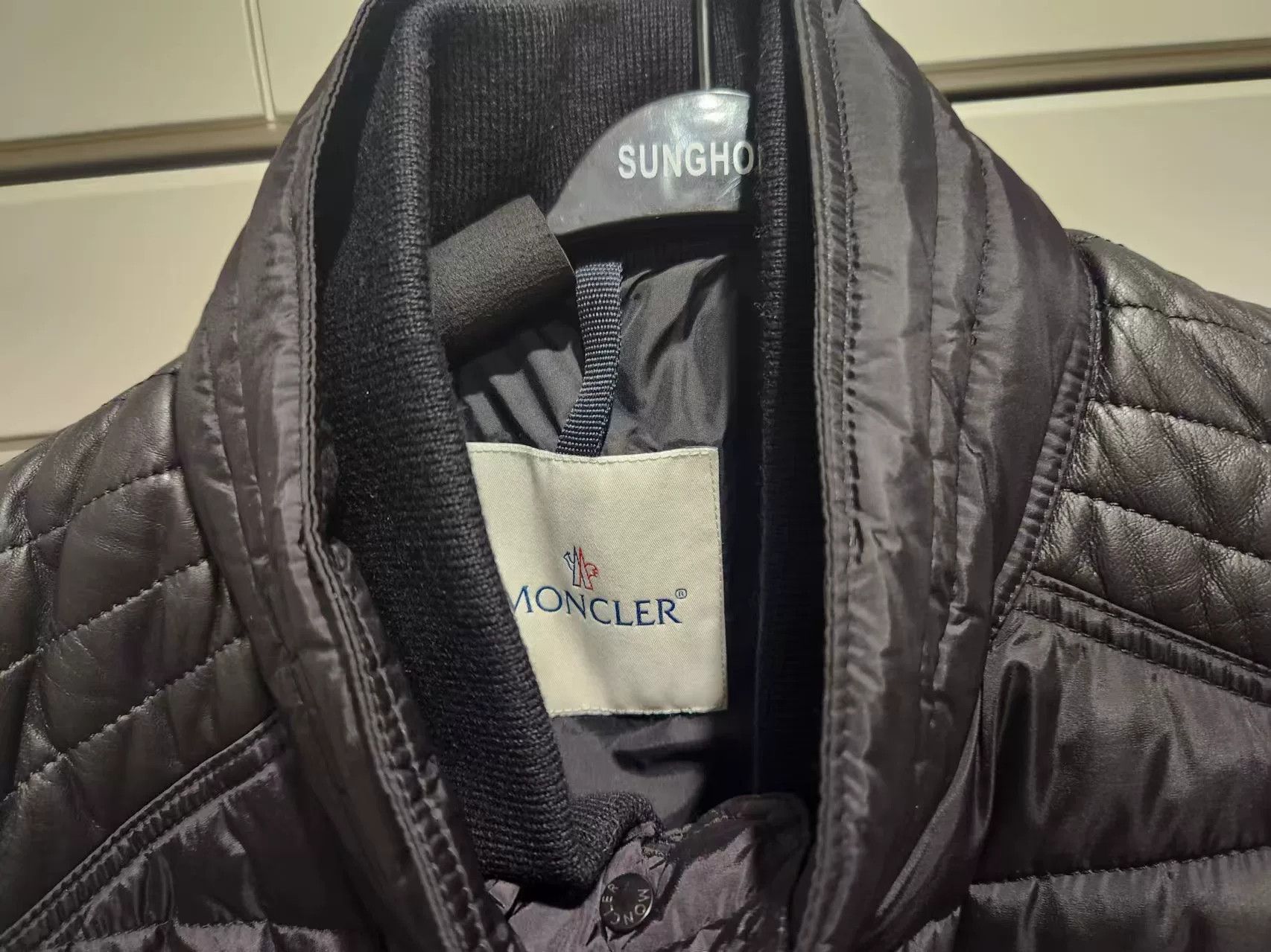 Moncler Moncler Leather Down Motorcycle Jacket Size US L / EU 52-54 / 3 - 6 Thumbnail