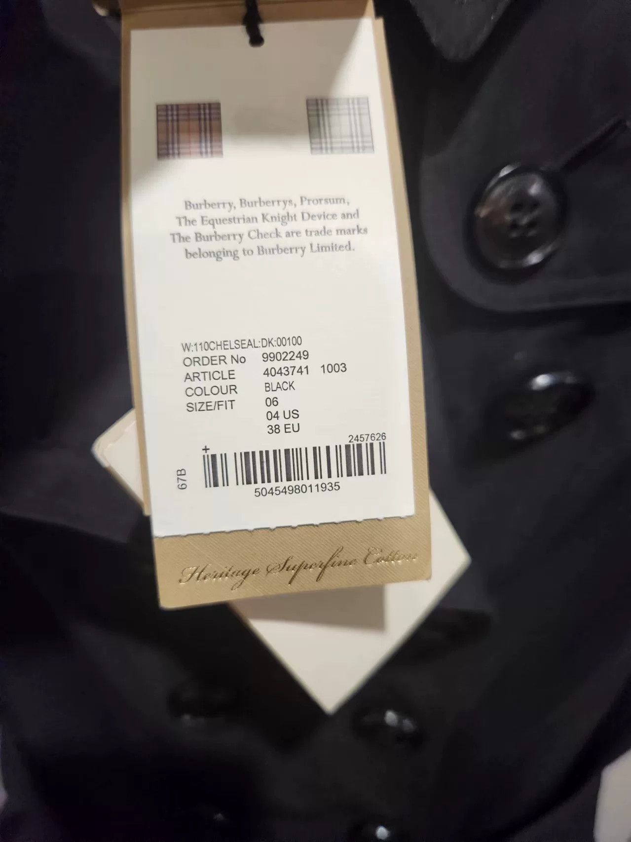 Burberry Burberry Women's Black Trench Coat Size S / US 4 / IT 40 - 6 Thumbnail