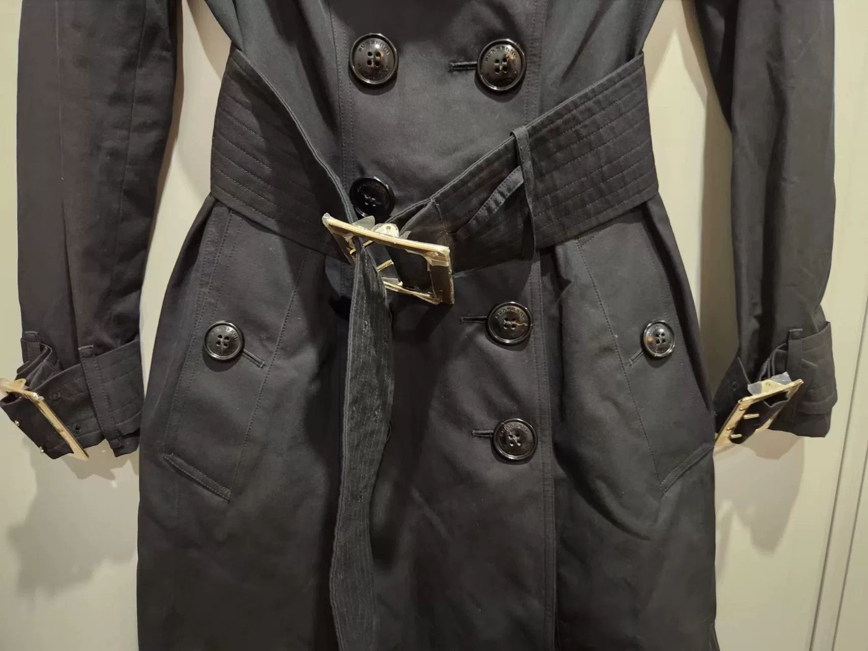 Burberry Burberry Women's Black Trench Coat Size S / US 4 / IT 40 - 2 Thumbnail