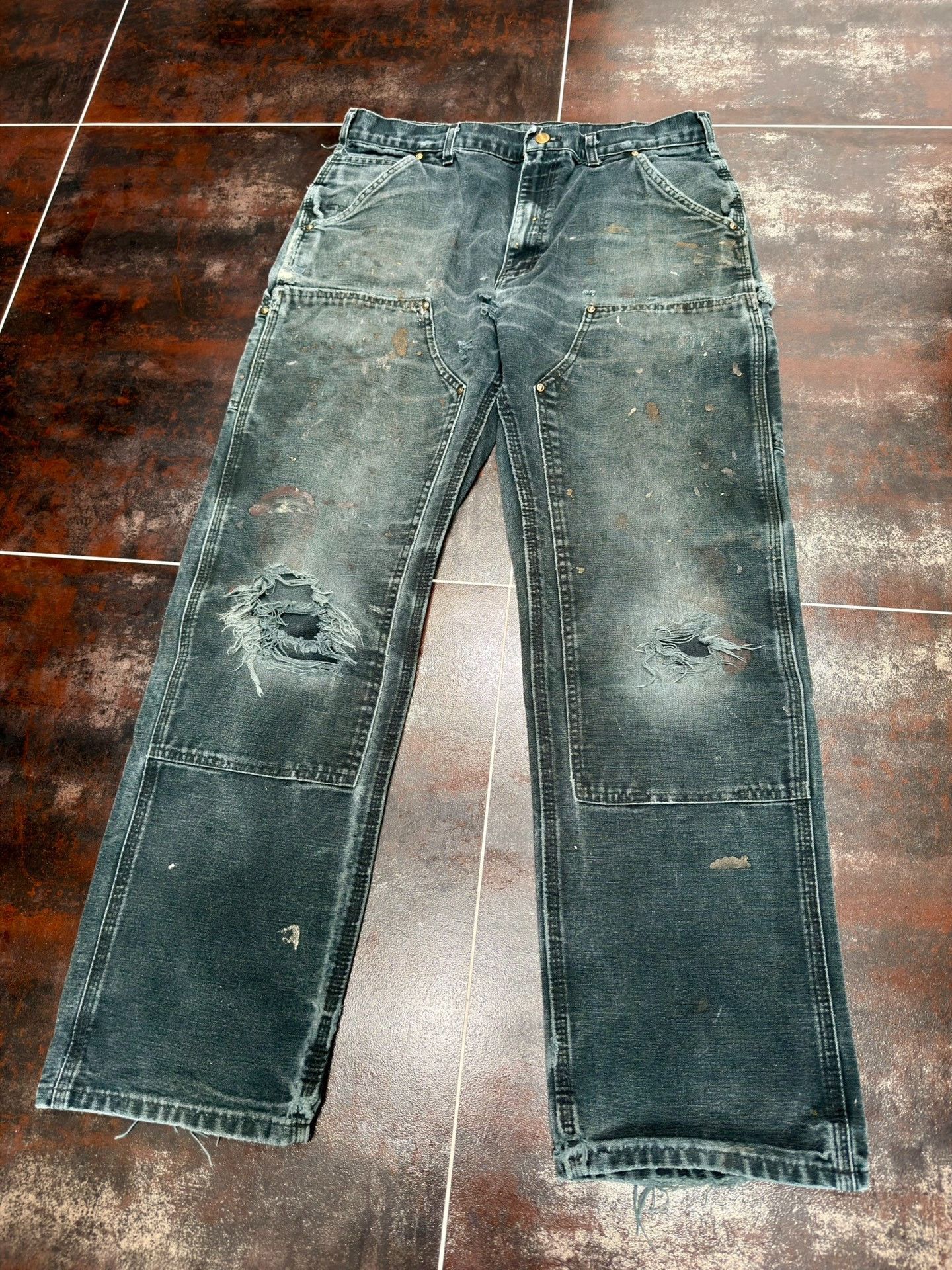 Vintage Vintage Carhartt B01 Black Work Pants Size US 34 / EU 50 - 2 Thumbnail