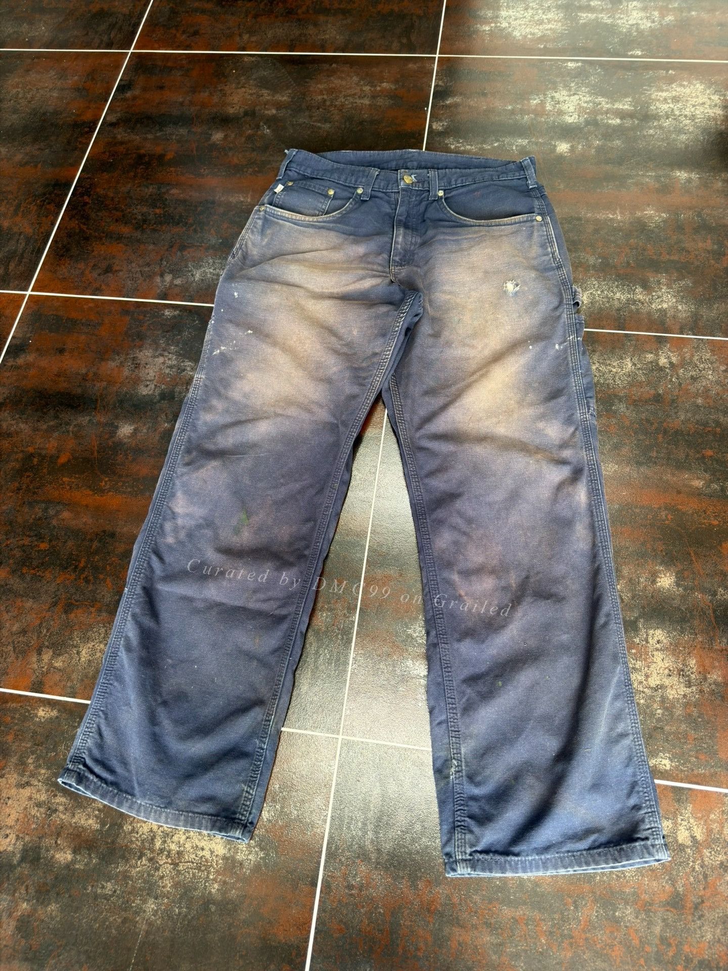 Vintage Vintage Carhartt B159 Navy Cargo Pants Size US 32 / EU 48 - 2 Thumbnail