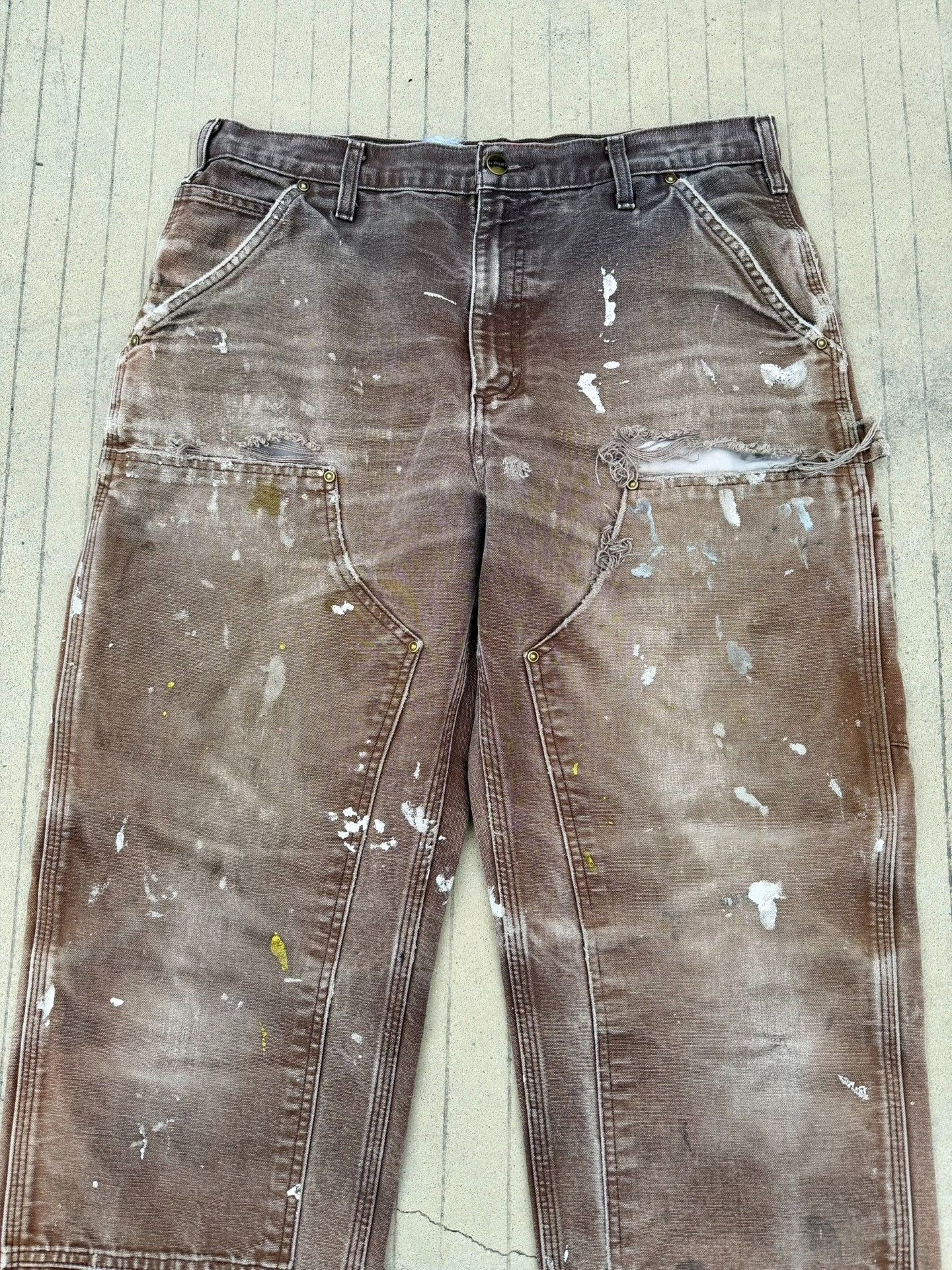 Vintage Vintage Carhartt B136 Brown Distressed Work Pants Size US 30 / EU 46 - 4 Thumbnail