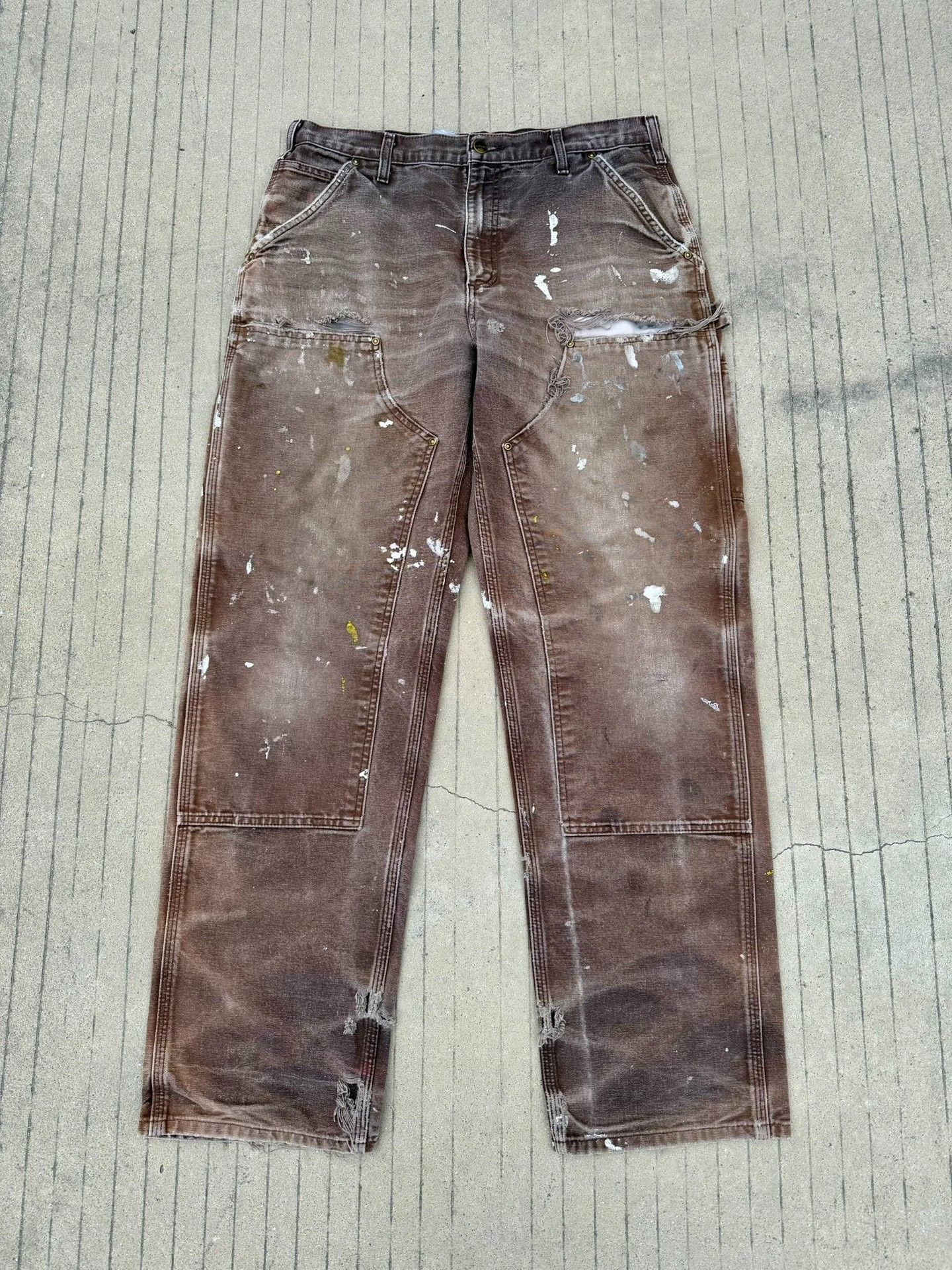 Vintage Vintage Carhartt B136 Brown Distressed Work Pants Size US 30 / EU 46 - 2 Thumbnail
