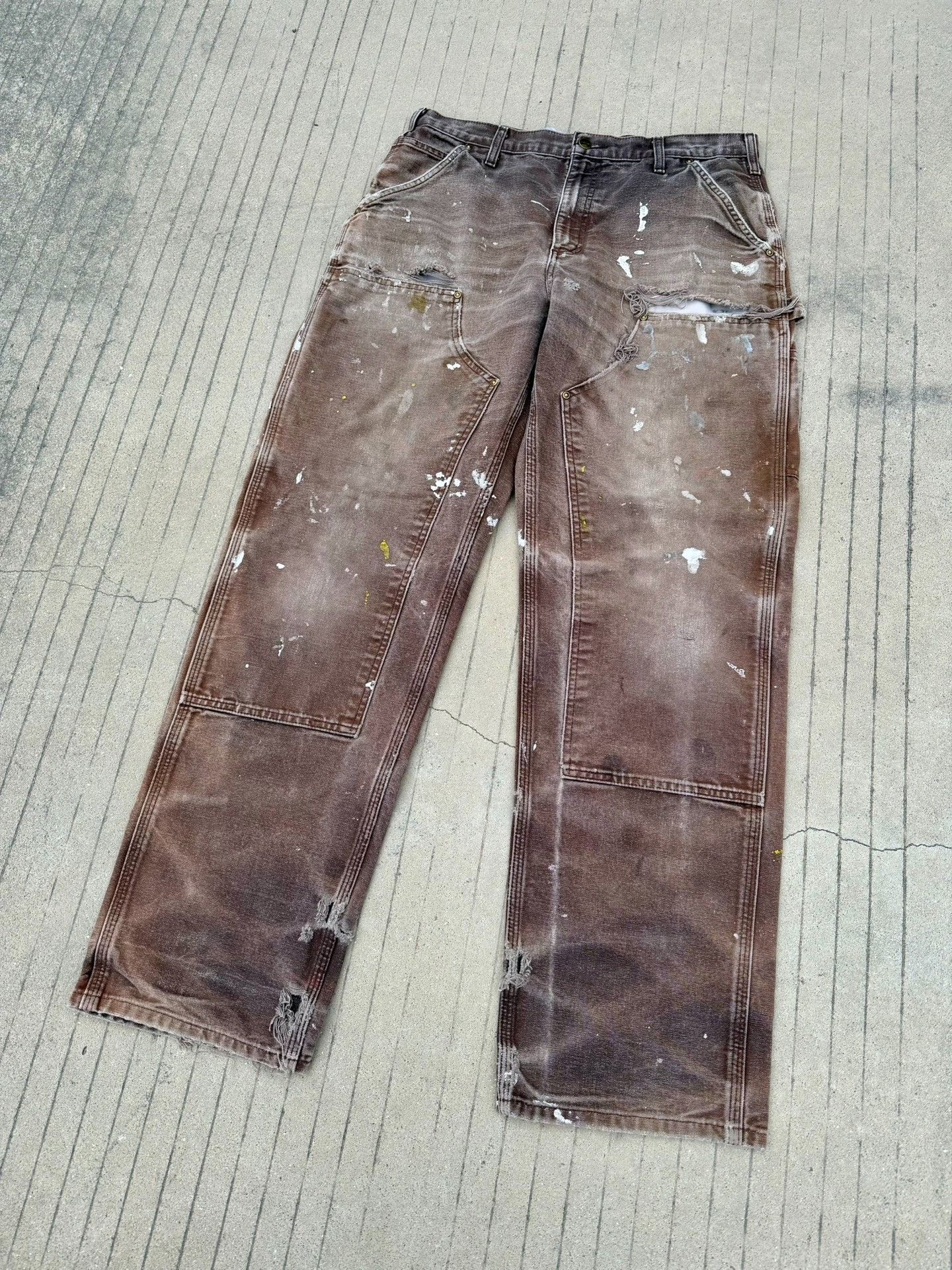 Vintage Vintage Carhartt B136 Brown Distressed Work Pants Size US 30 / EU 46 - 3 Thumbnail