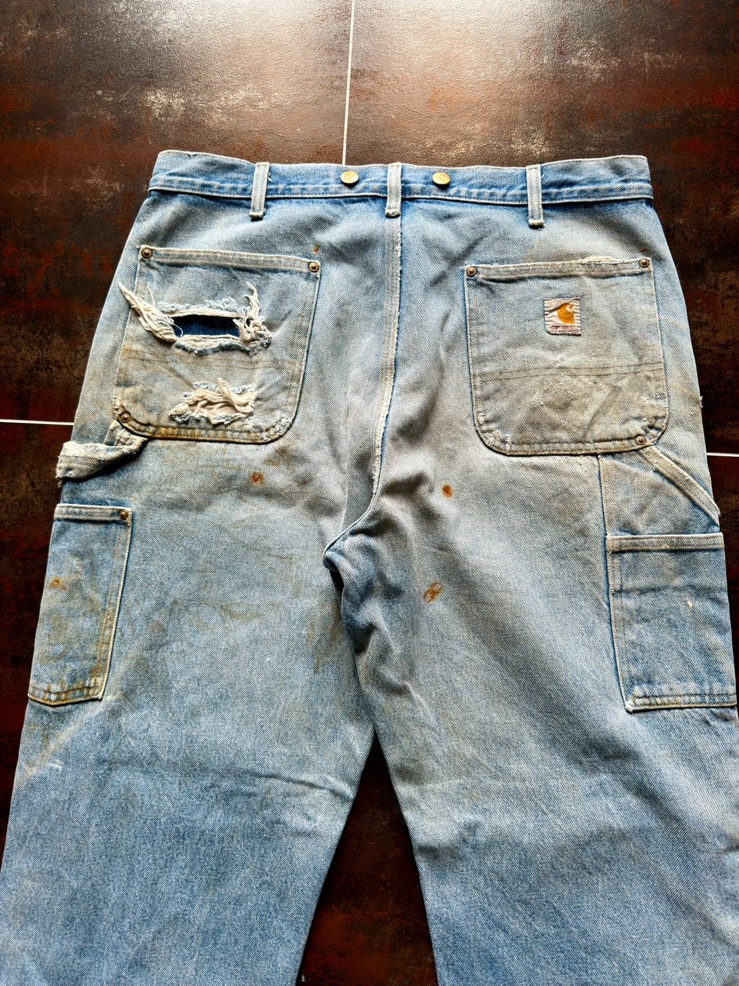 Vintage Vintage Carhartt B07 Denim Work Pants Size US 30 / EU 46 - 7 Thumbnail