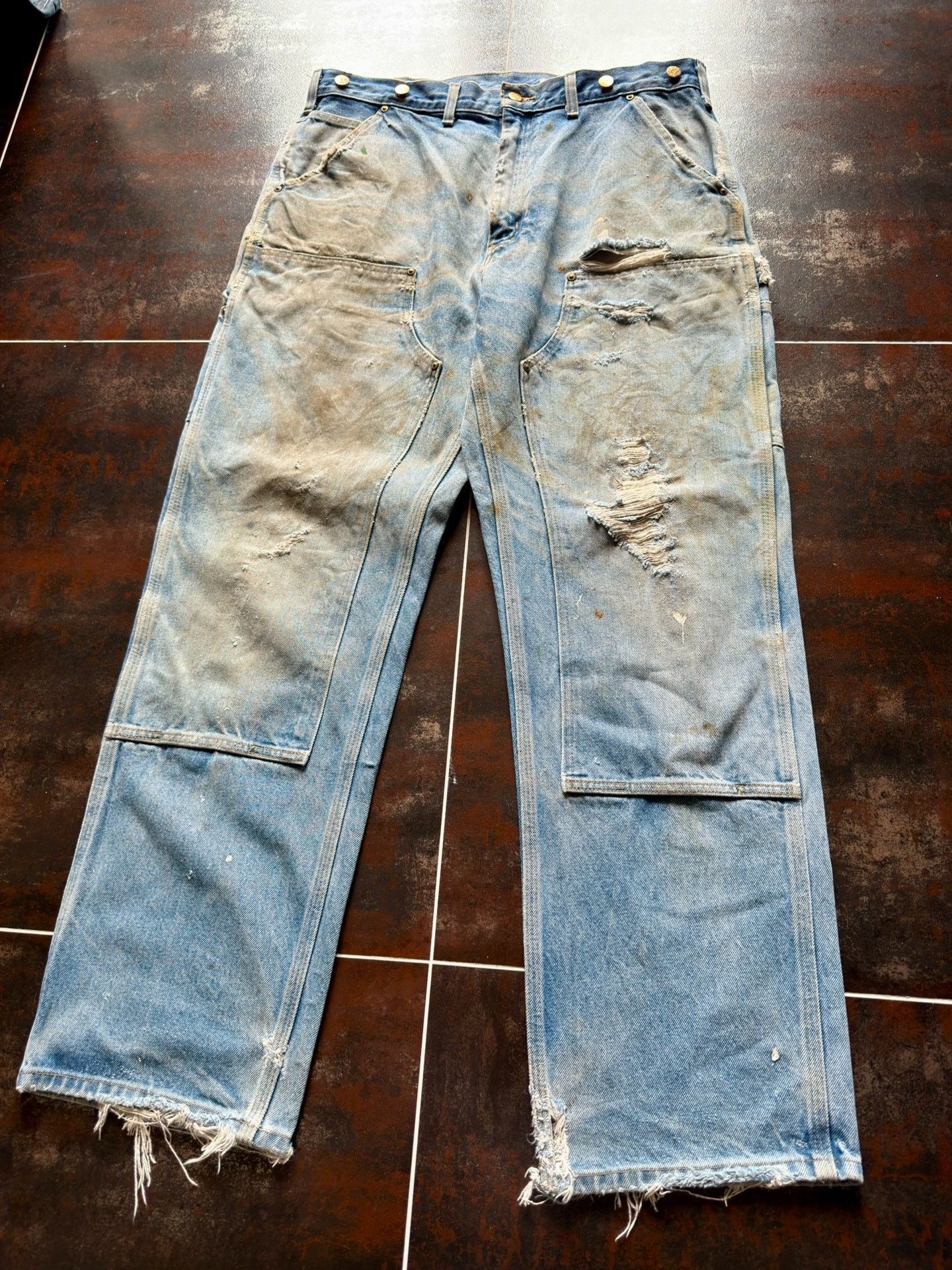 Vintage Vintage Carhartt B07 Denim Work Pants Size US 30 / EU 46 - 2 Thumbnail