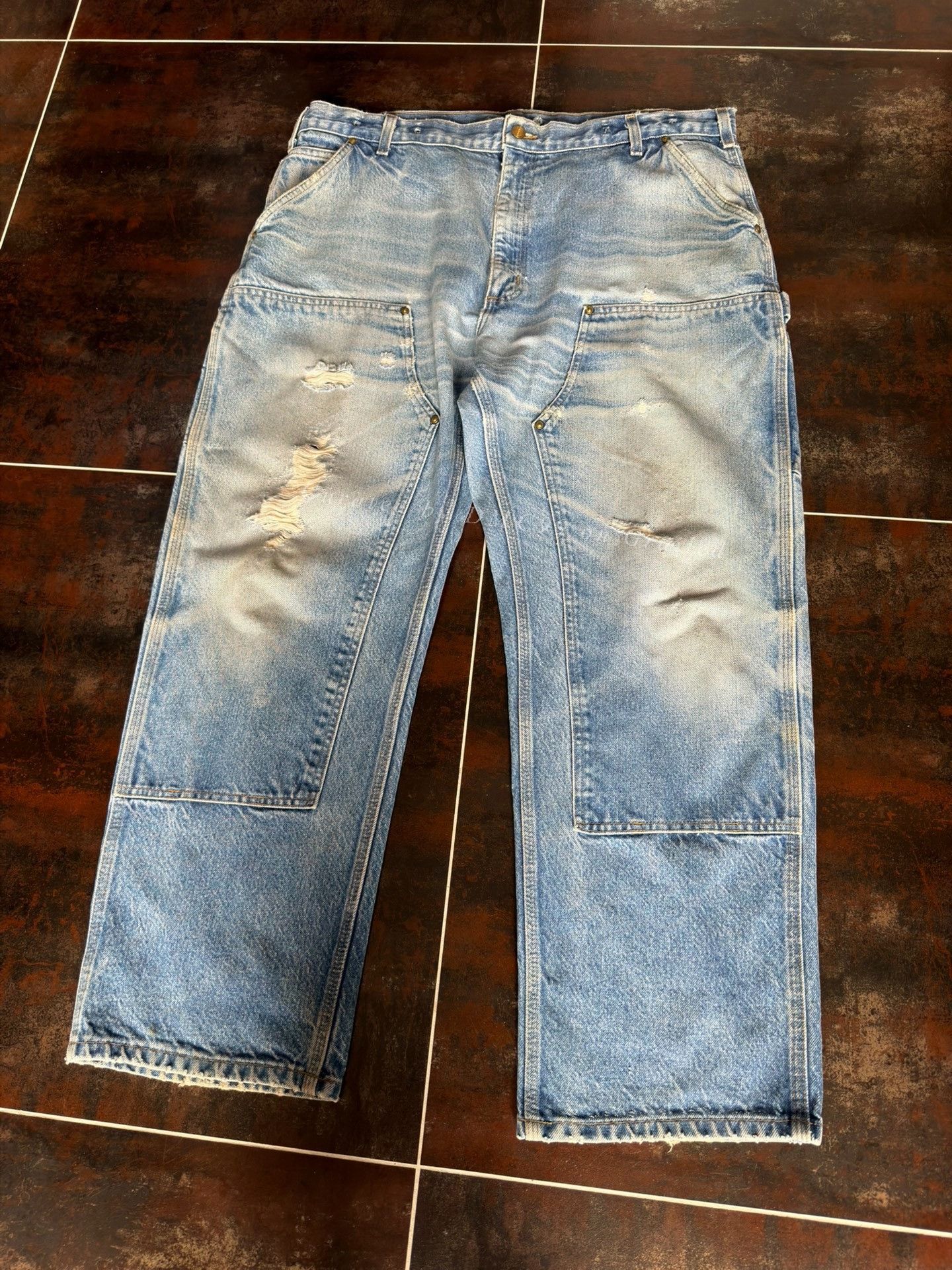 Vintage Vintage Carhartt B07 Denim Work Pants Size US 30 / EU 46 - 2 Thumbnail