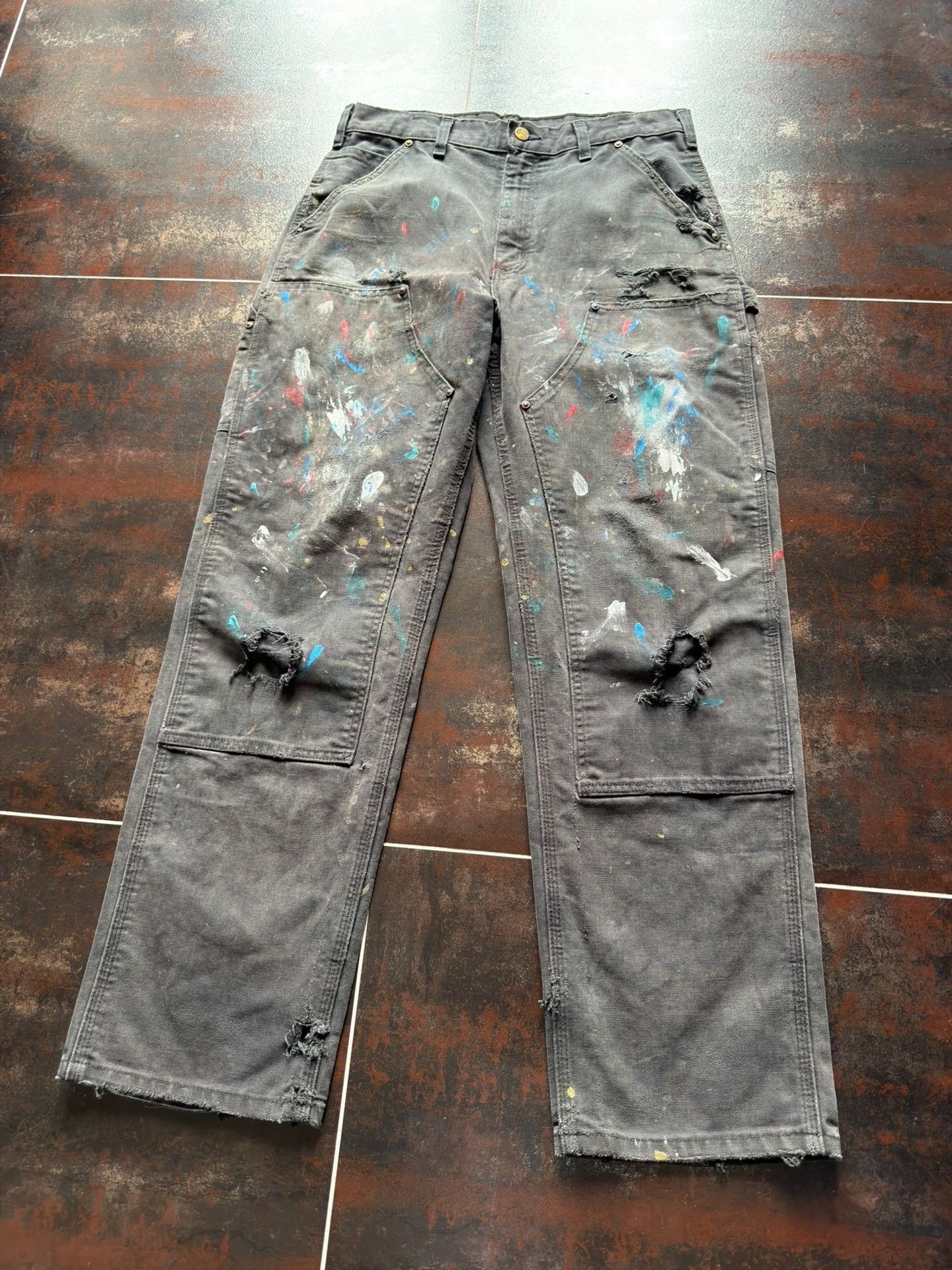 Vintage Vintage Carhartt B136 Black Cargo Pants Size US 30 / EU 46 - 2 Thumbnail