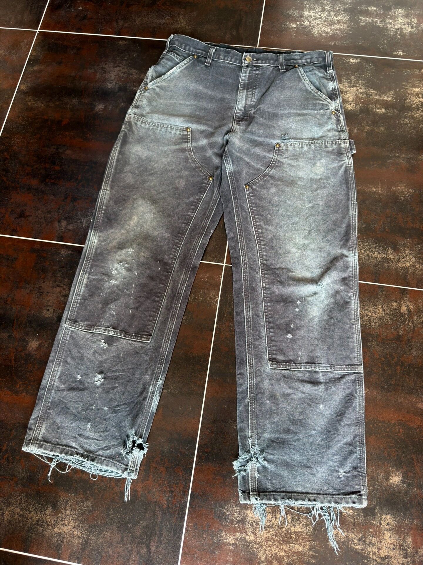 Vintage Vintage Carhartt Black Distressed Cargo Pants Size US 30 / EU 46 - 2 Thumbnail