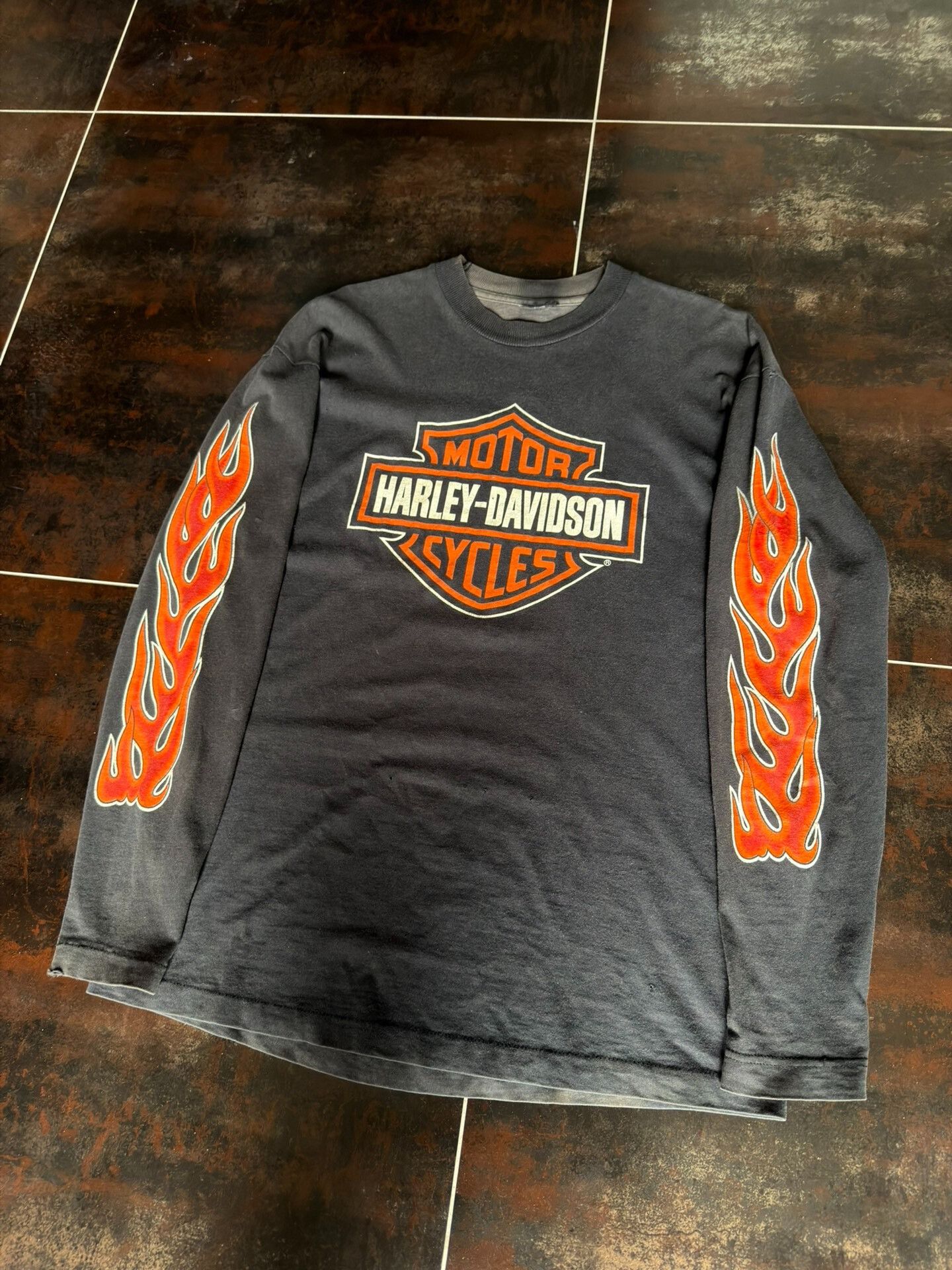Vintage Vintage Harley Davidson Flame Long-Sleeve Size US M / EU 48-50 / 2 - 2 Thumbnail