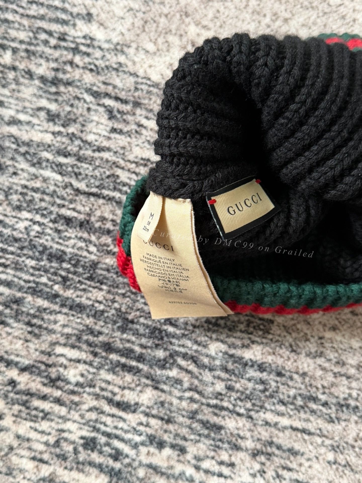 Gucci Gucci Web Sherry 17ss Red Green Knit Beanie Size ONE SIZE - 3 Thumbnail
