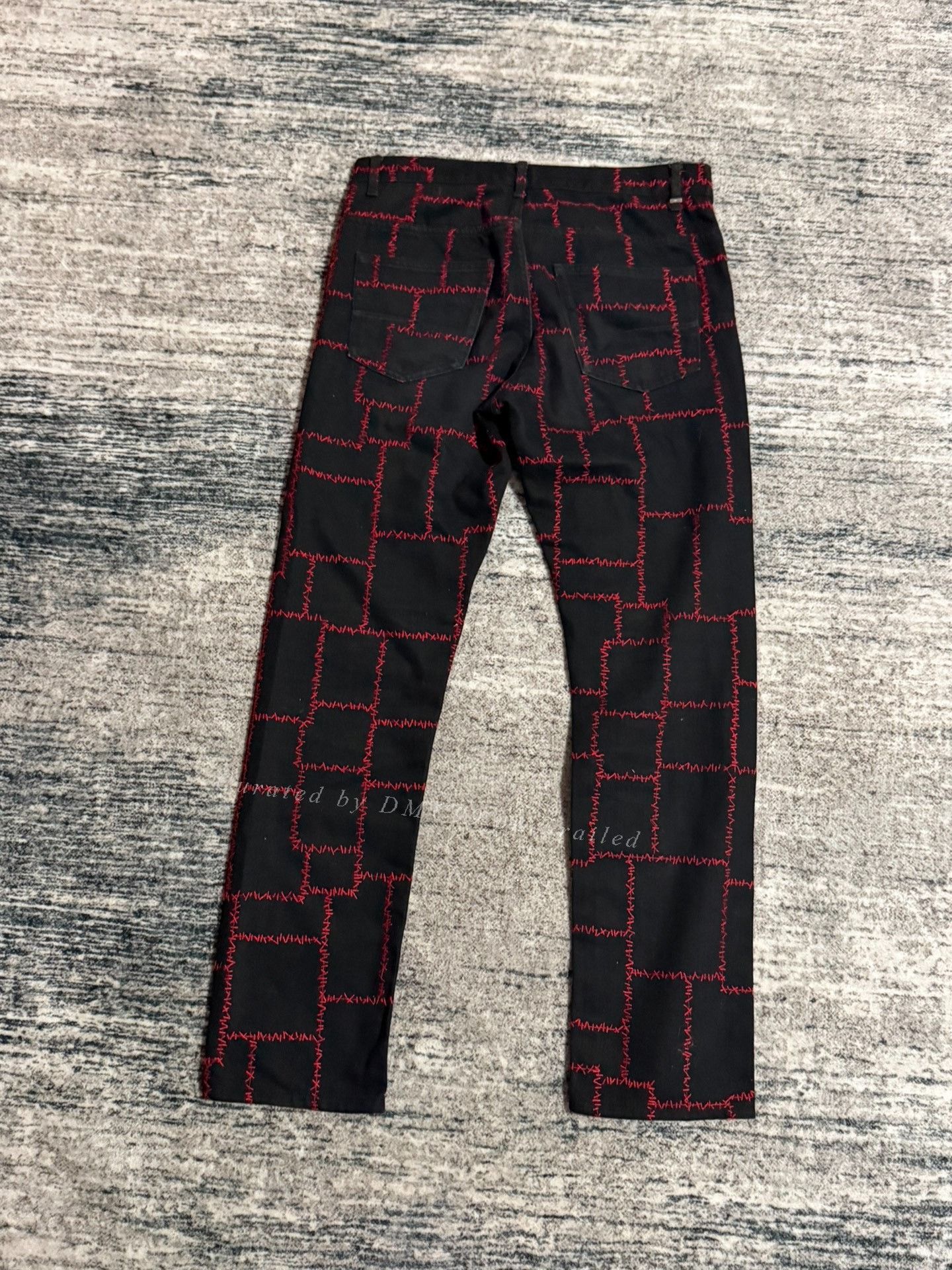 Kris Van Assche Dior Homme 17SS Scab Red Stitch Denim Size US 30 / EU 46 - 3 Thumbnail