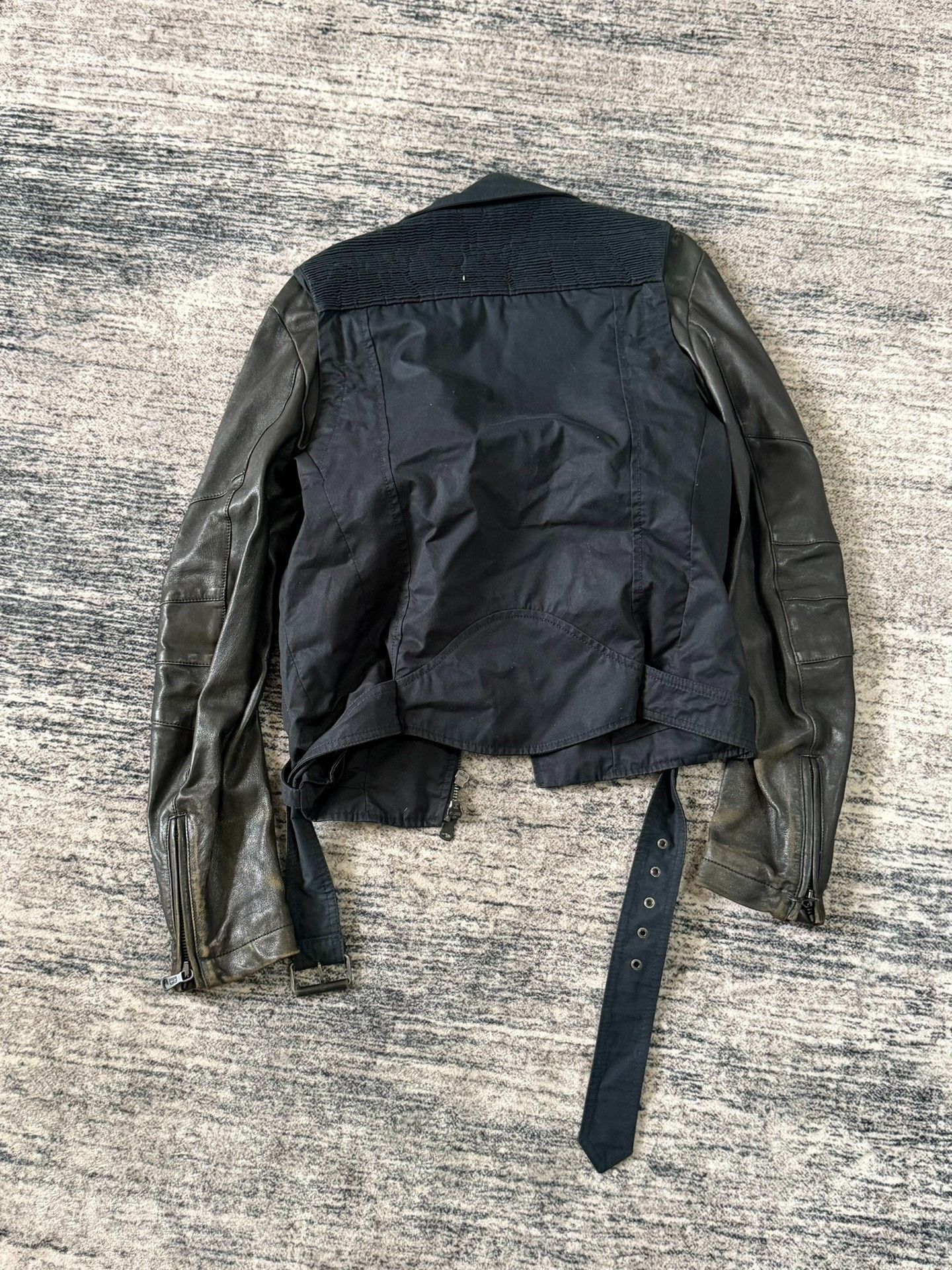 Balmain Balmain 10s Leather Sleeve Rider Jacket Size US M / EU 48-50 / 2 - 2 Thumbnail