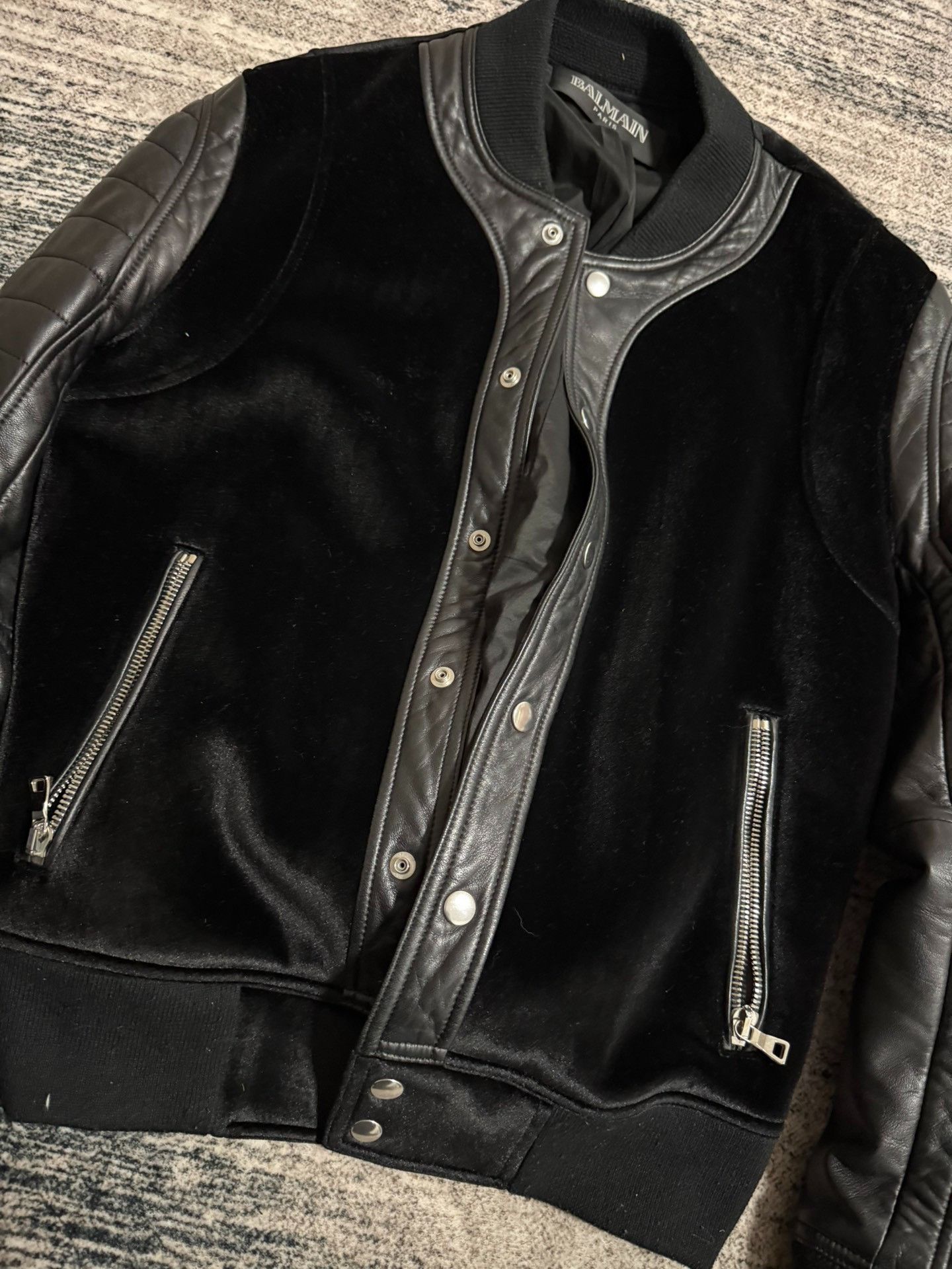 Balmain Balmain Homme 12AW Velvet Leather Jacket Size US M / EU 48-50 / 2 - 2 Thumbnail