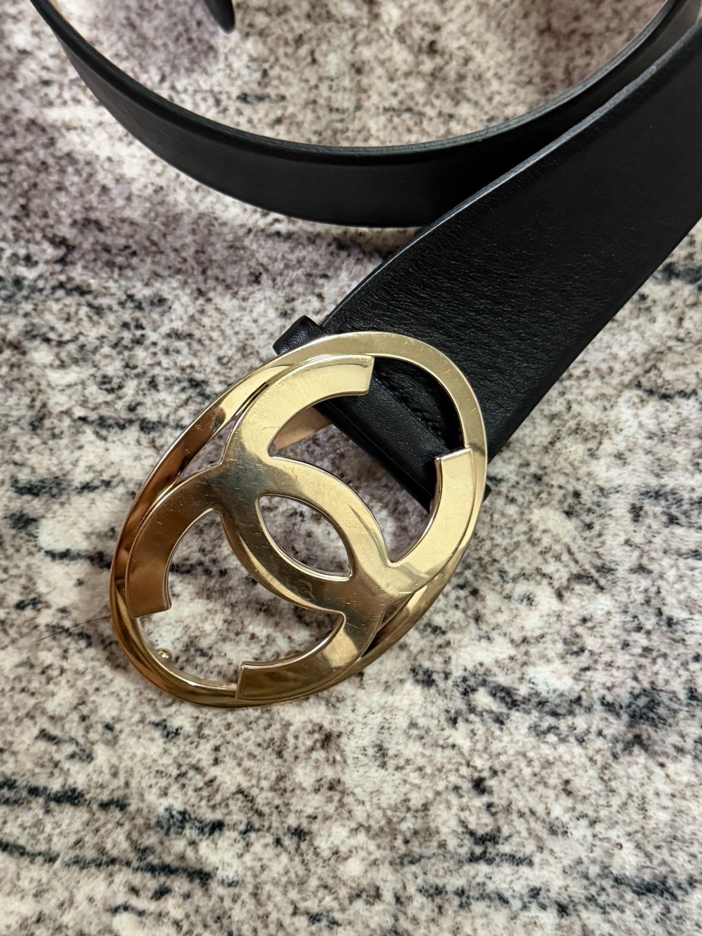 Chanel Chanel CC Logo Gold Buckle Belt Size ONE SIZE - 2 Thumbnail