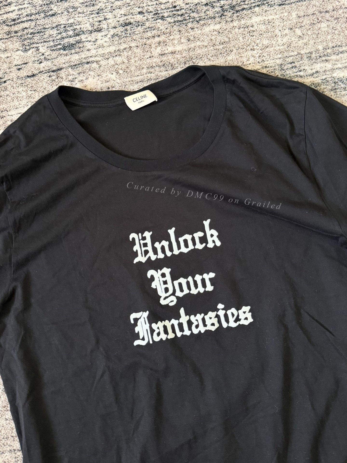 Hedi Slimane Celine AW19 "UNLOCK YOUR FANTASIES" Slogan T Size US XL / EU 56 / 4 - 2 Thumbnail