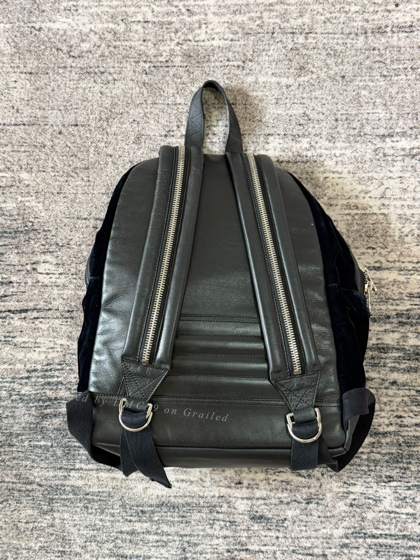 Balmain Balmain Multi-Zipper Velvet Leather Backpack Size ONE SIZE - 3 Thumbnail