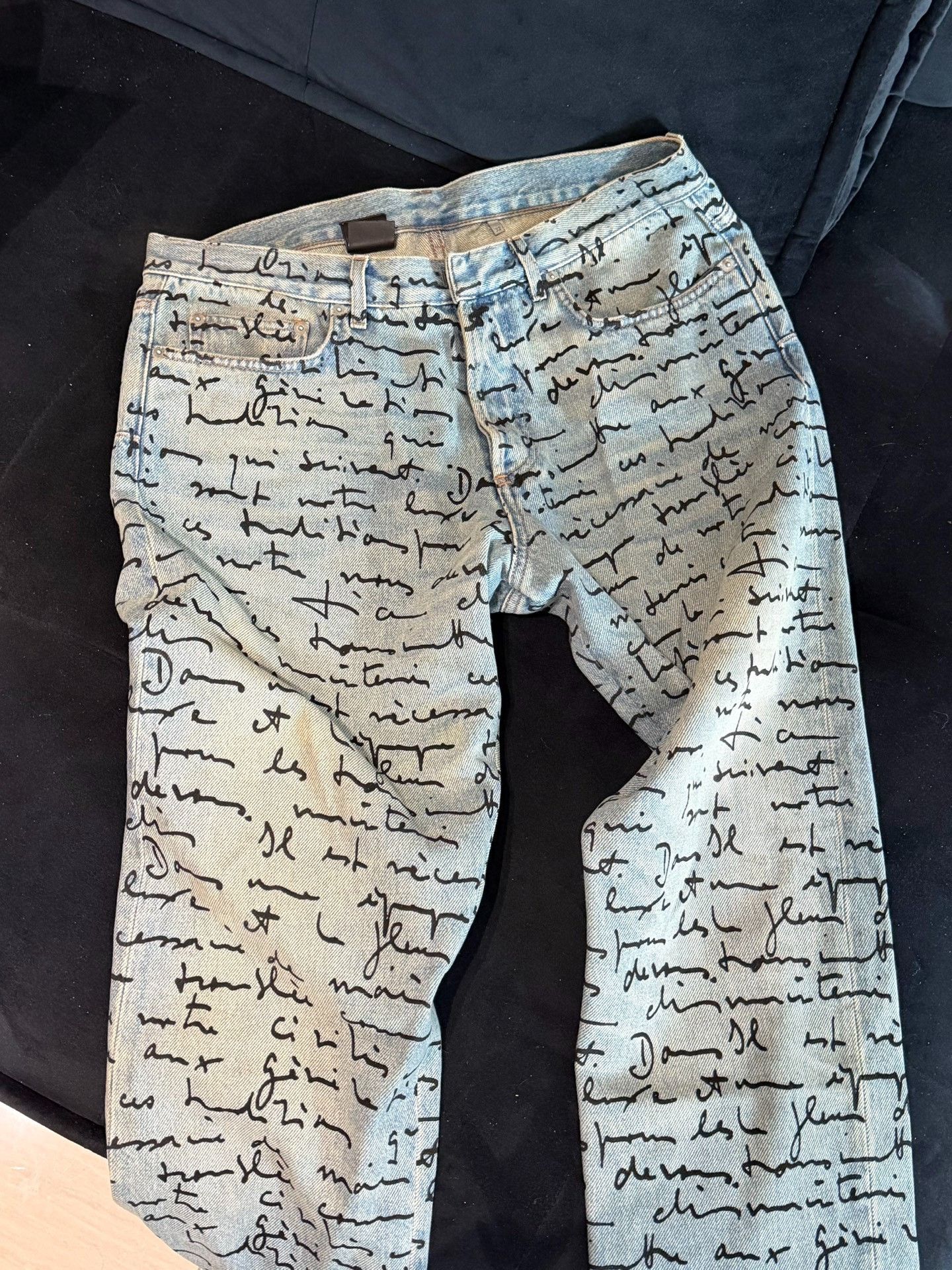 Dior Dior Homme SS15 Handwritten Script Denim Size US 32 / EU 48 - 4 Thumbnail