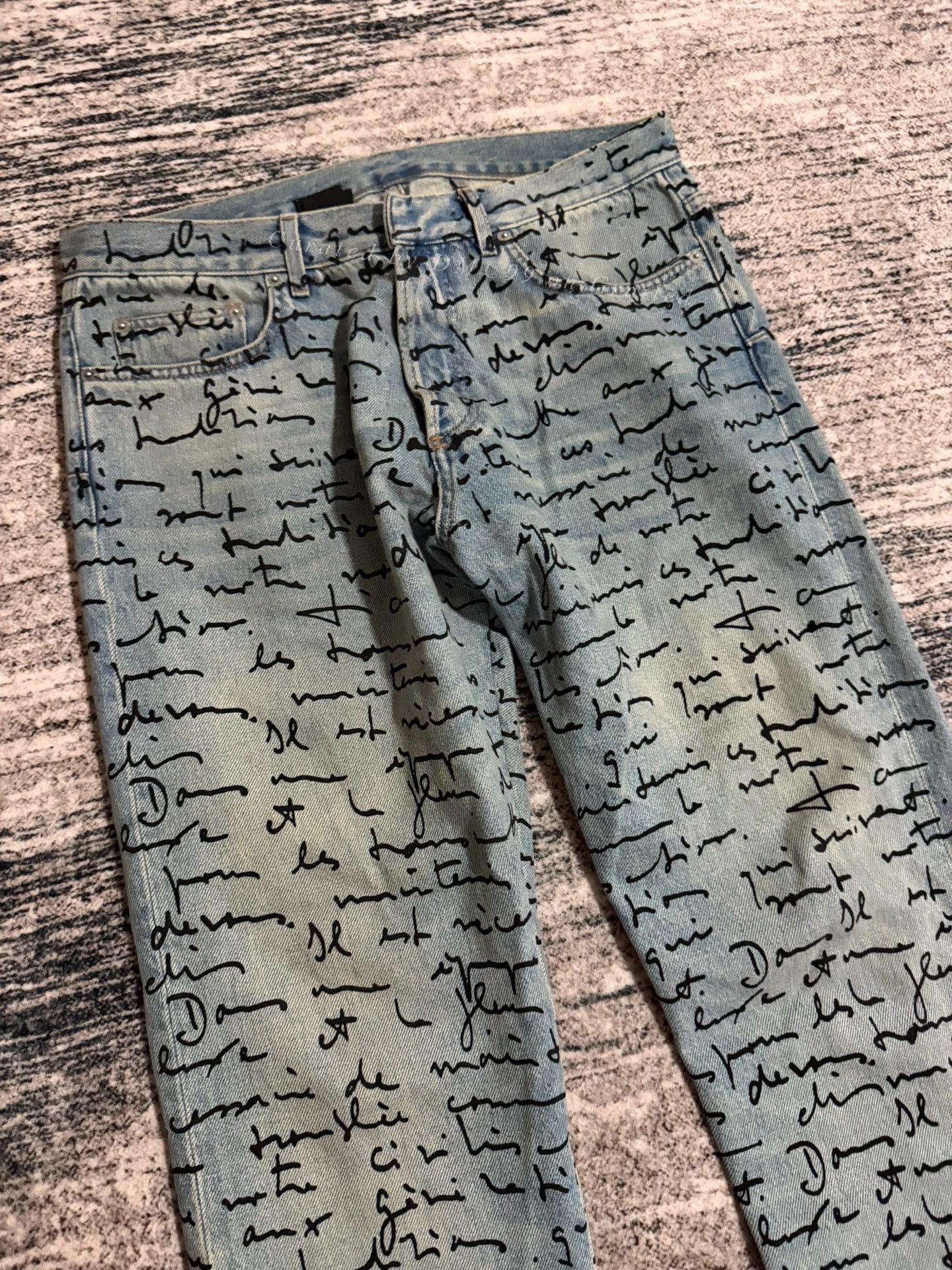 Dior Dior Homme SS15 Handwritten Script Denim Size US 32 / EU 48 - 3 Thumbnail