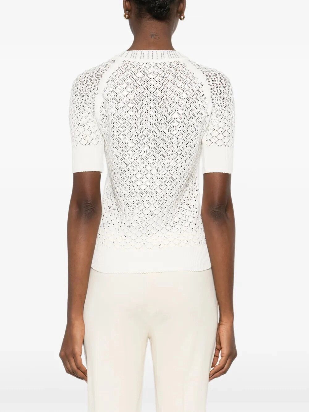Ermanno Scervino Short Sleeve Sweater Size L / US 10 / IT 46 - 5 Thumbnail